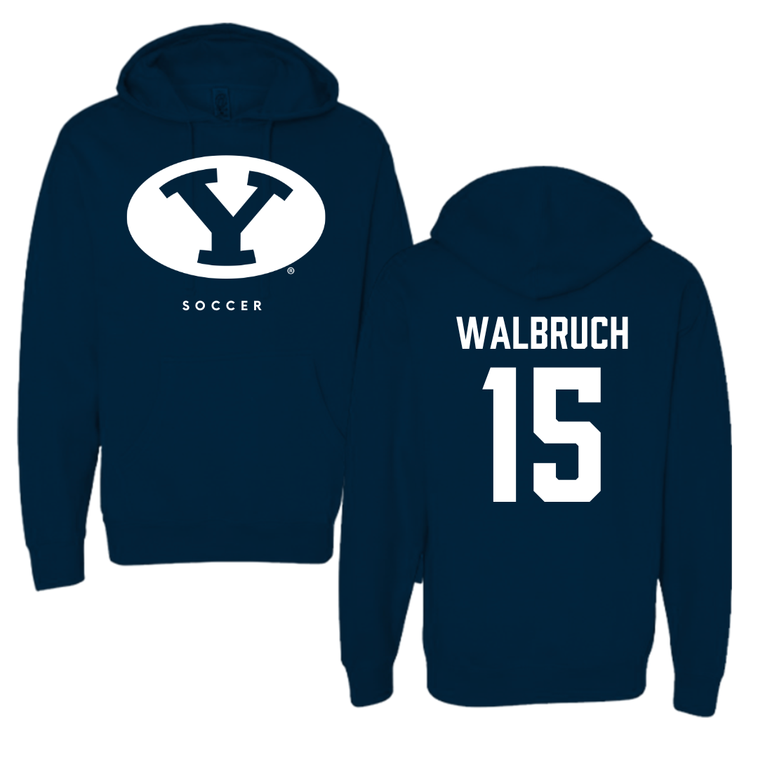 Brigham Young University Soccer Navy Hoodie  - #15 Ellie Walbruch