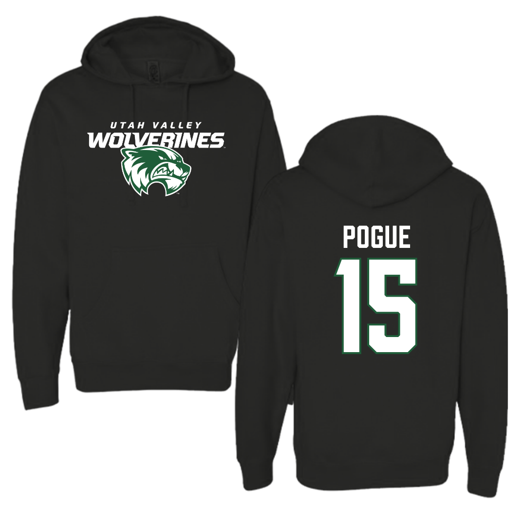 Utah Valley University Soccer Black Hoodie  - #15 Noah Pogue