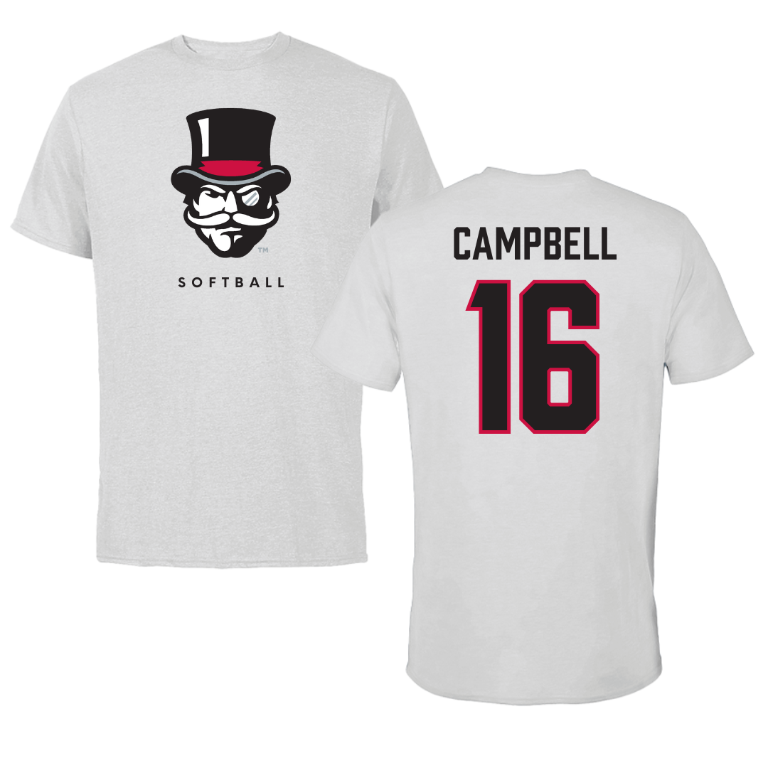 Austin Peay State University Softball Gray Mascot Tee - #16 Kylie Campbell