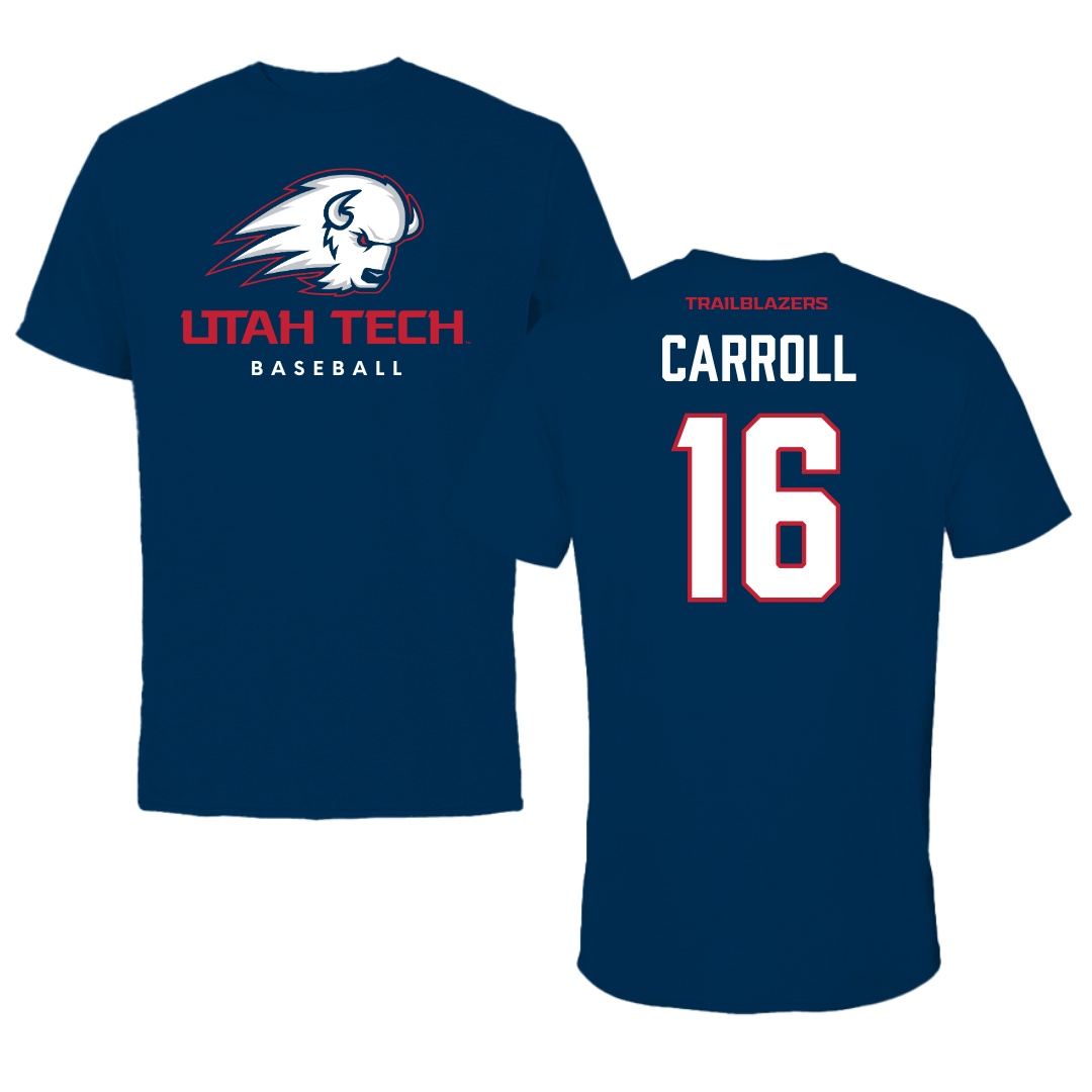 Utah Tech University Baseball Navy Tee  - #16 Jace Carroll