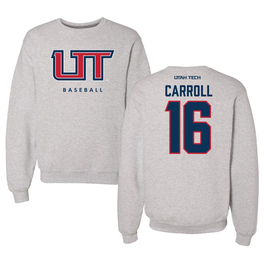 Utah Tech University Baseball Gray Crewneck  - #16 Jace Carroll