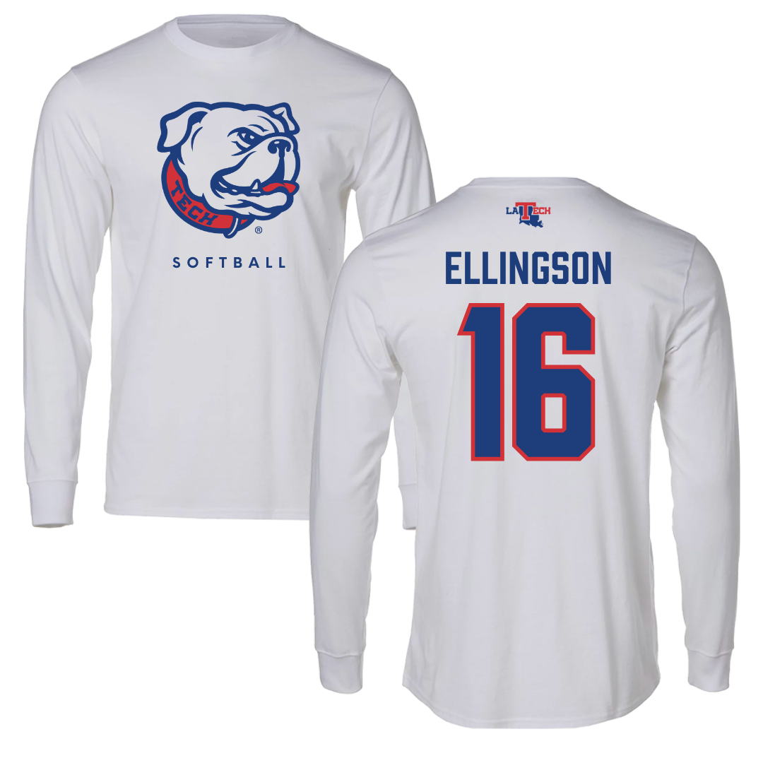 Louisiana Tech University Softball White Long Sleeve  - #16 Olivia Ellingson