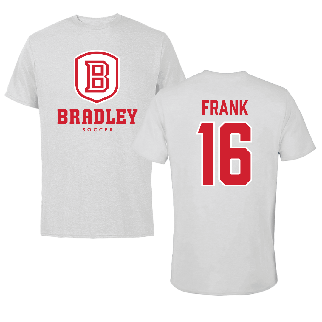 Bradley University Soccer Gray Tee - #16 Caden Frank