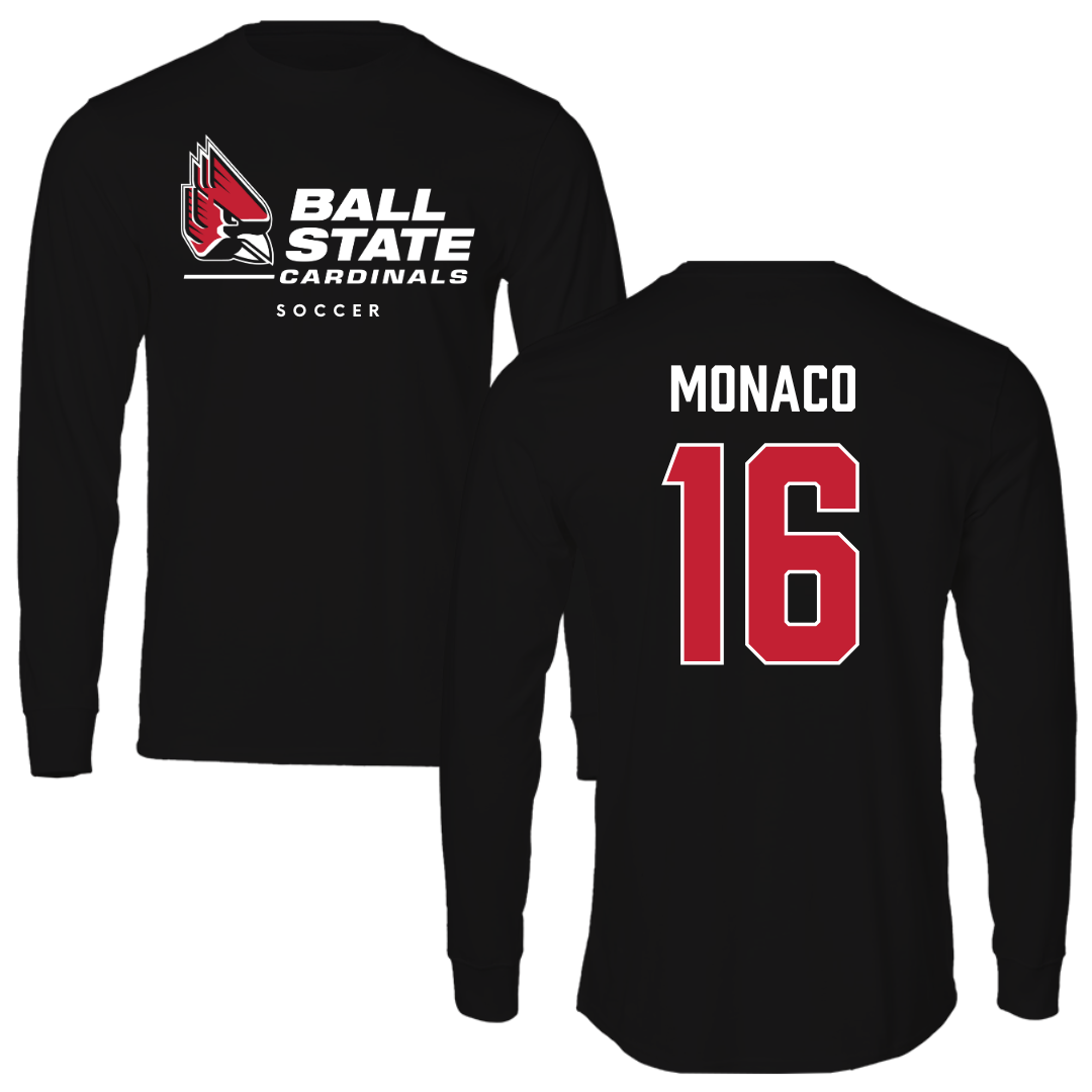 Ball State University Soccer Black Long Sleeve  - #16 Tori Monaco
