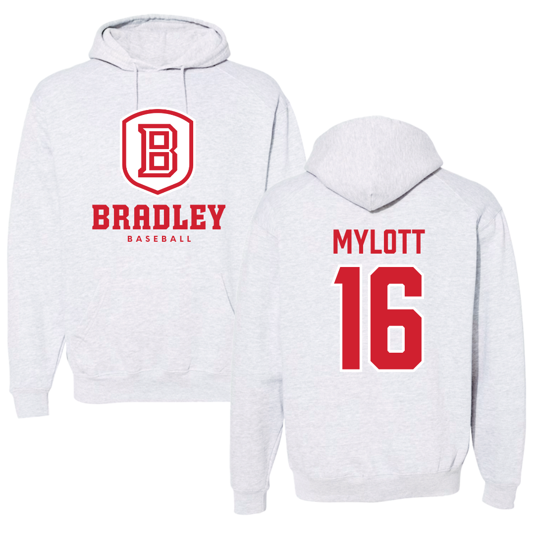 Bradley University Baseball Gray Hoodie  - #16 Michael Mylott