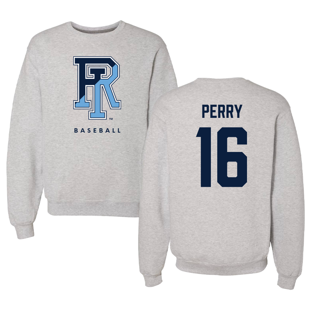 University of Rhode Island Baseball Gray Crewneck  - #16 Braeden Perry