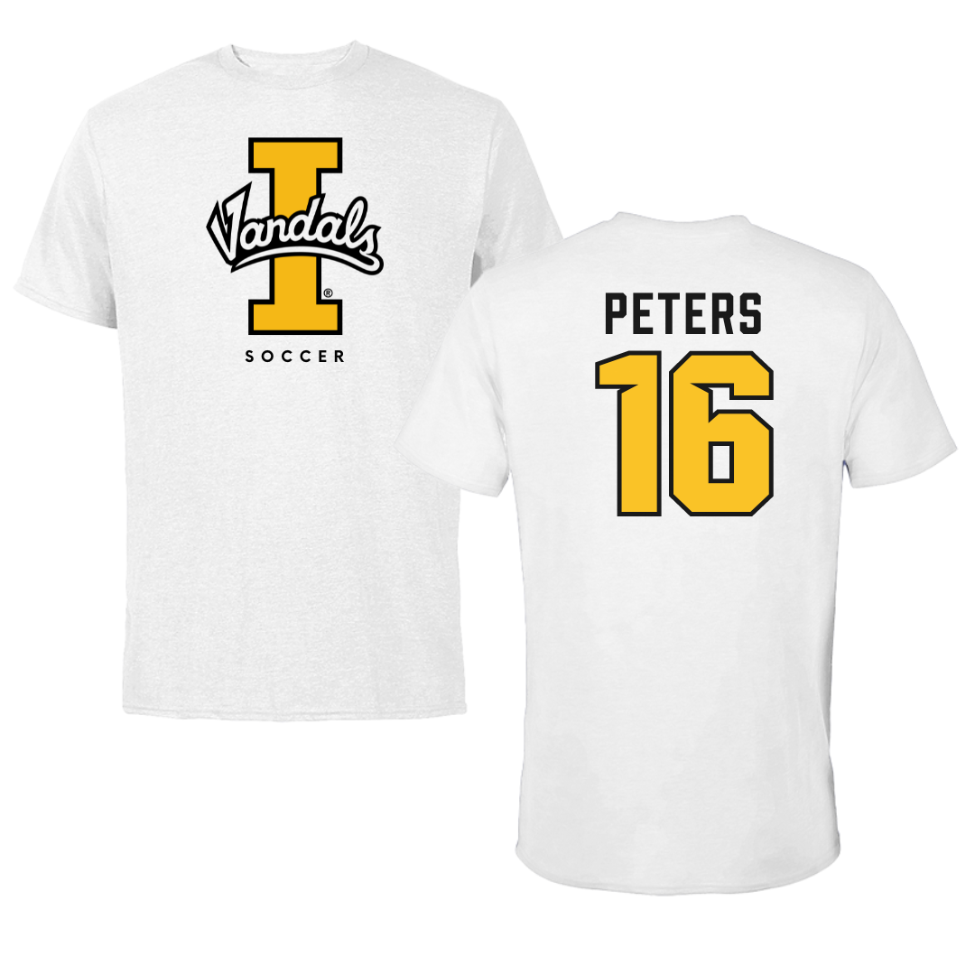 University of Idaho Soccer White Vandals Tee - #16 Tori Peters