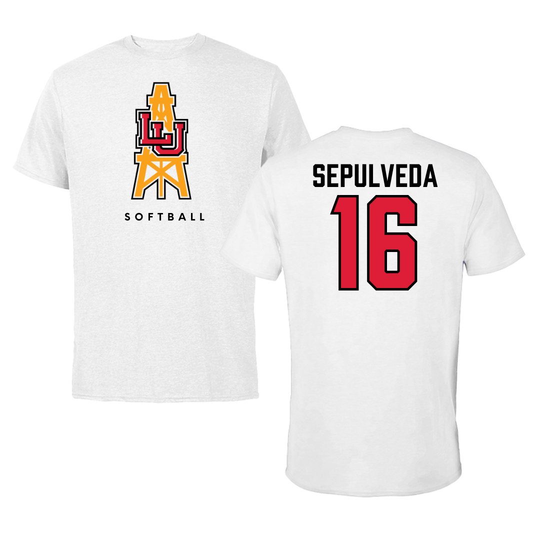 Lamar University Softball White Tee  - #16 Jayne Sepulveda