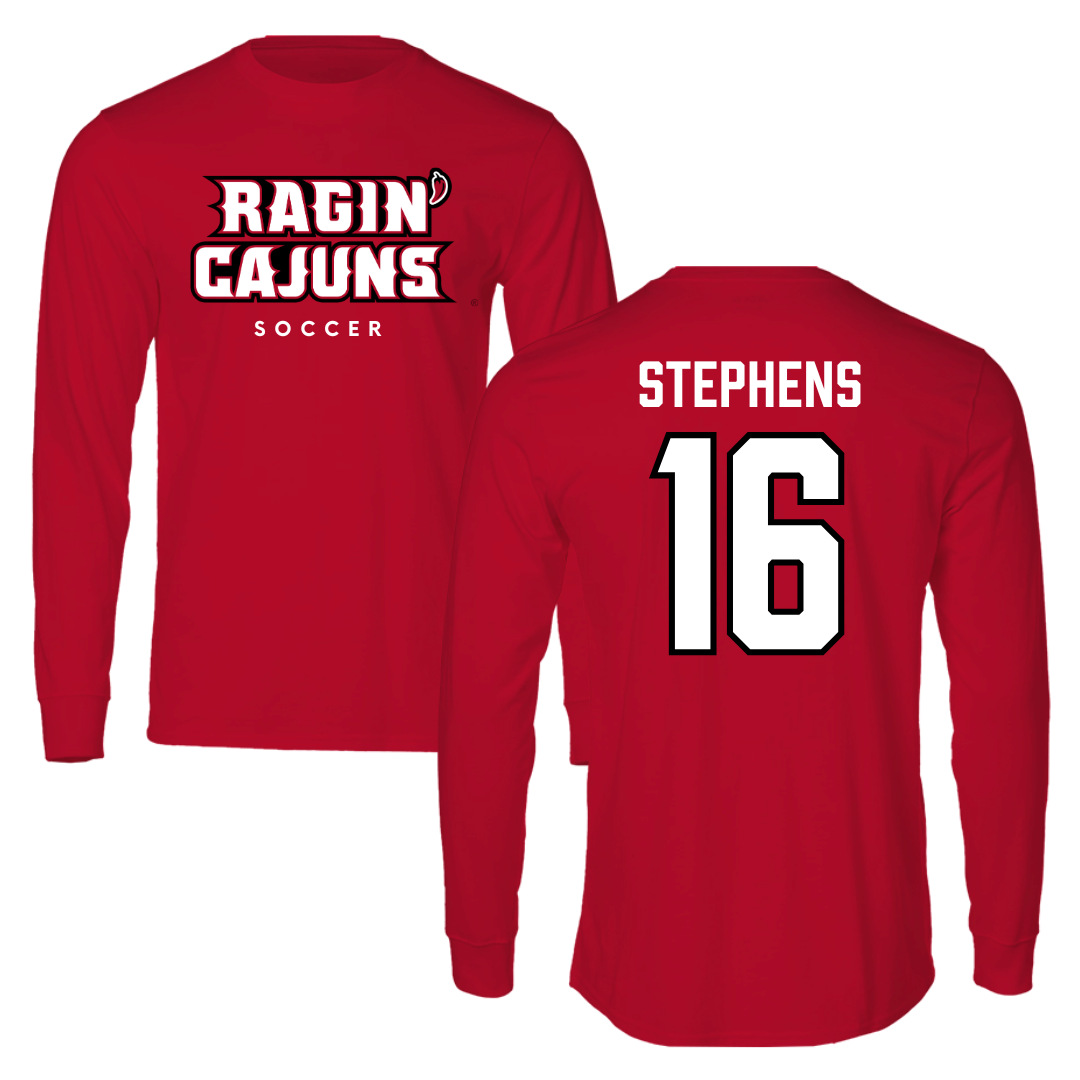 University of Louisiana at Lafayette Soccer Red Long Sleeve  - #16 Sisley Stephens