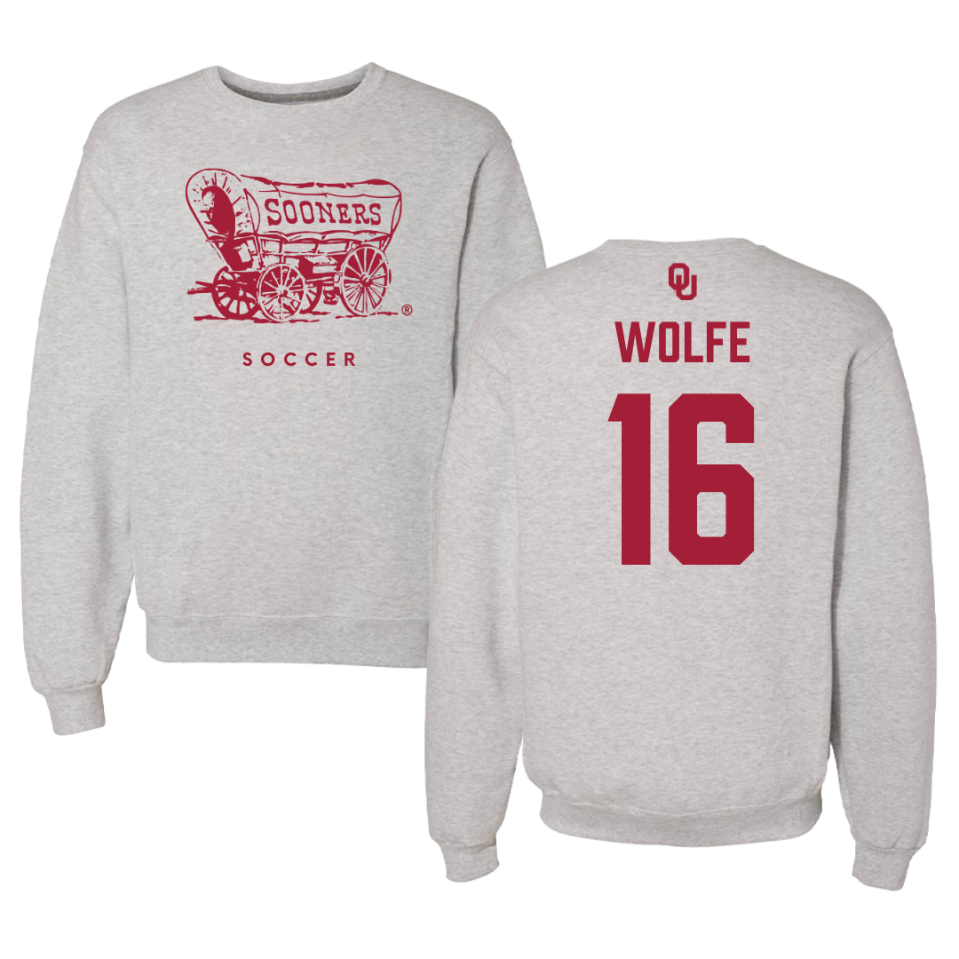 University of Oklahoma Soccer Gray Crewneck  - #16 Dani Wolfe