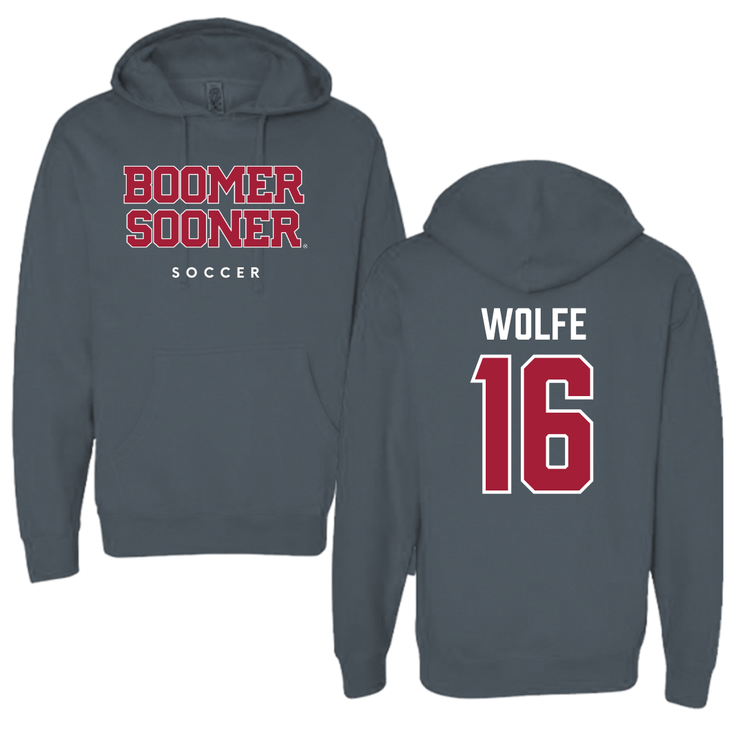 University of Oklahoma Soccer Charcoal Hoodie  - #16 Dani Wolfe