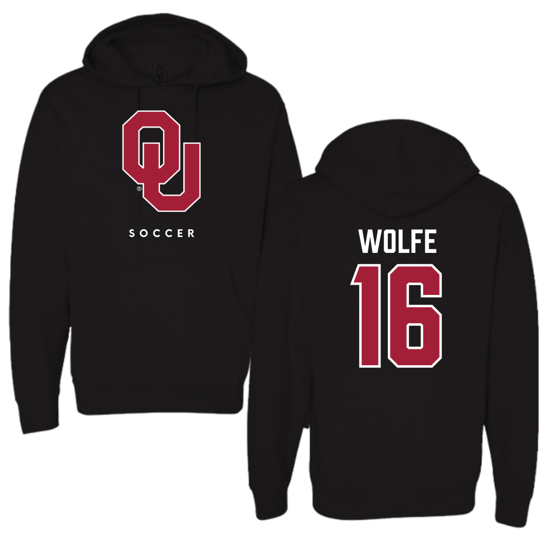 University of Oklahoma Soccer Black Hoodie  - #16 Dani Wolfe