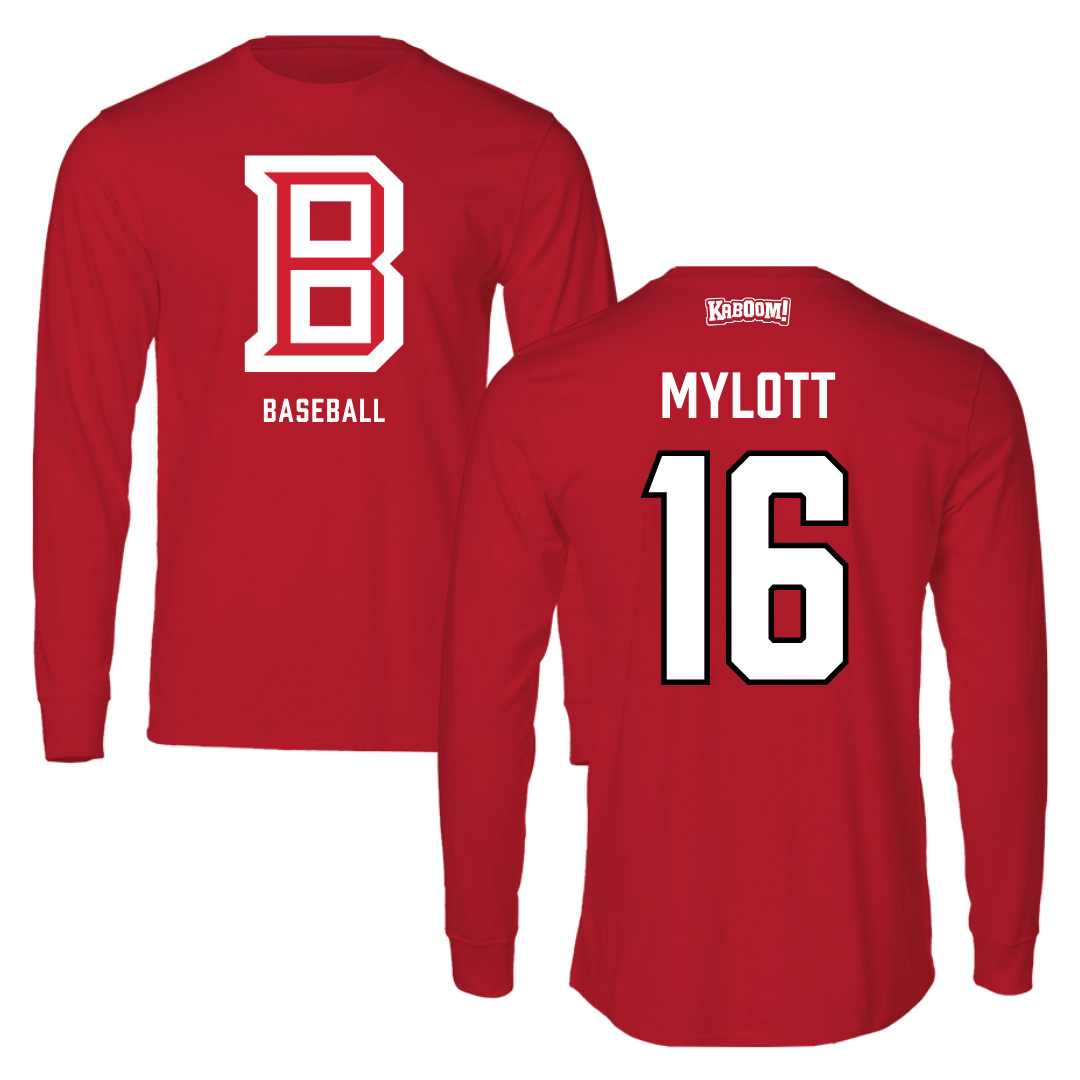 Bradley University Baseball Red Long Sleeve - #16 Michael Mylott