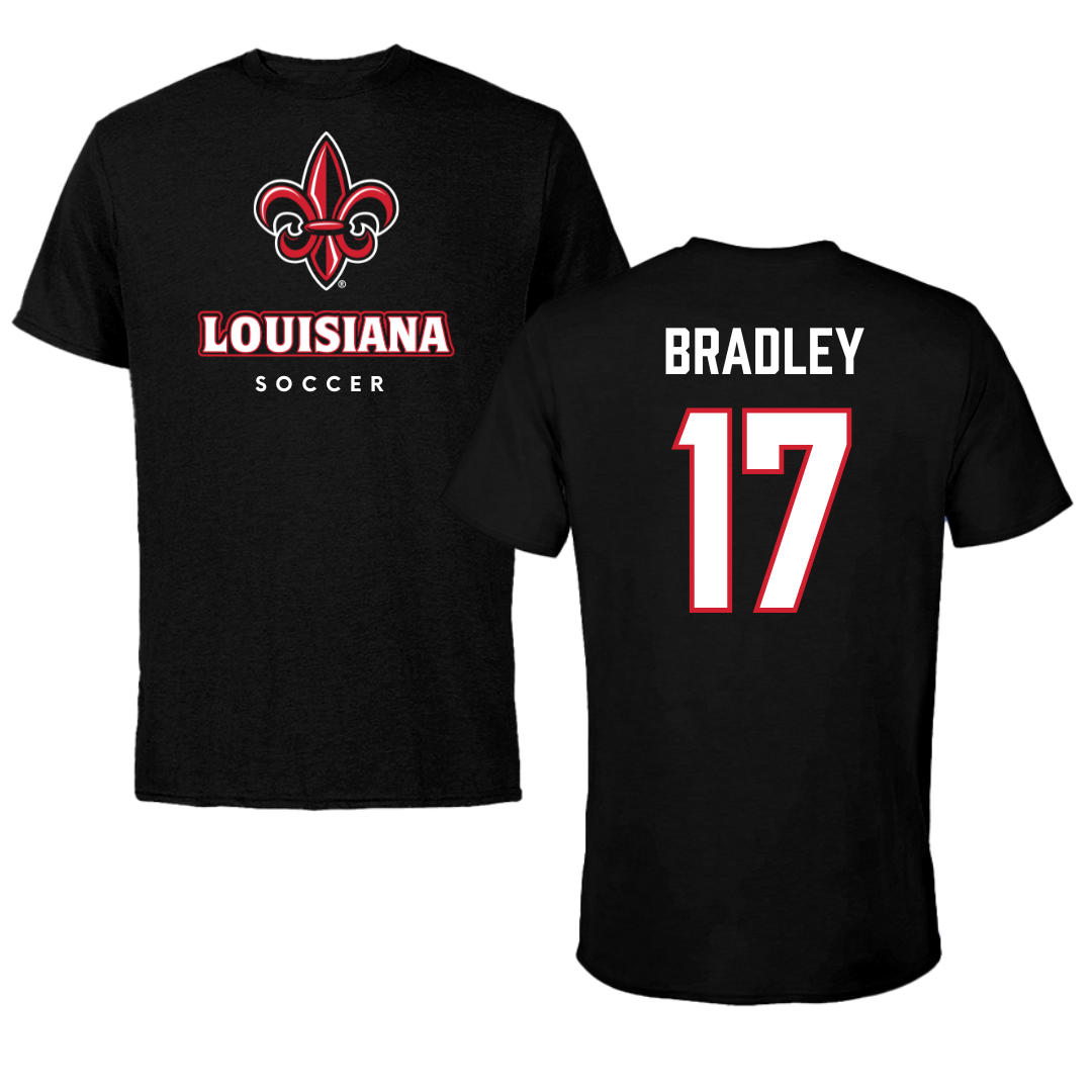 University of Louisiana at Lafayette Soccer Black Tee  - #17 Megan Bradley