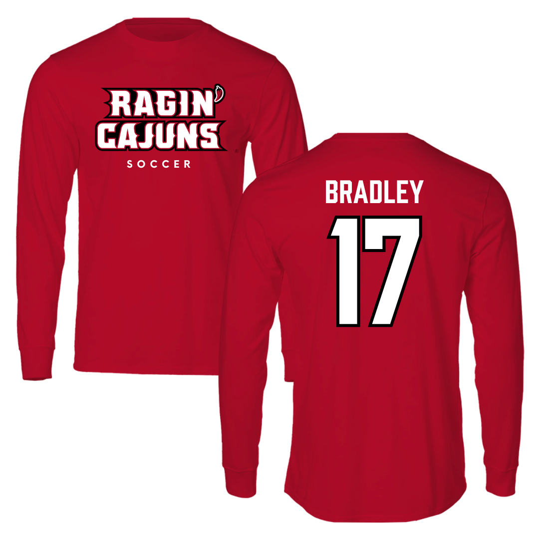 University of Louisiana at Lafayette Soccer Red Long Sleeve  - #17 Megan Bradley