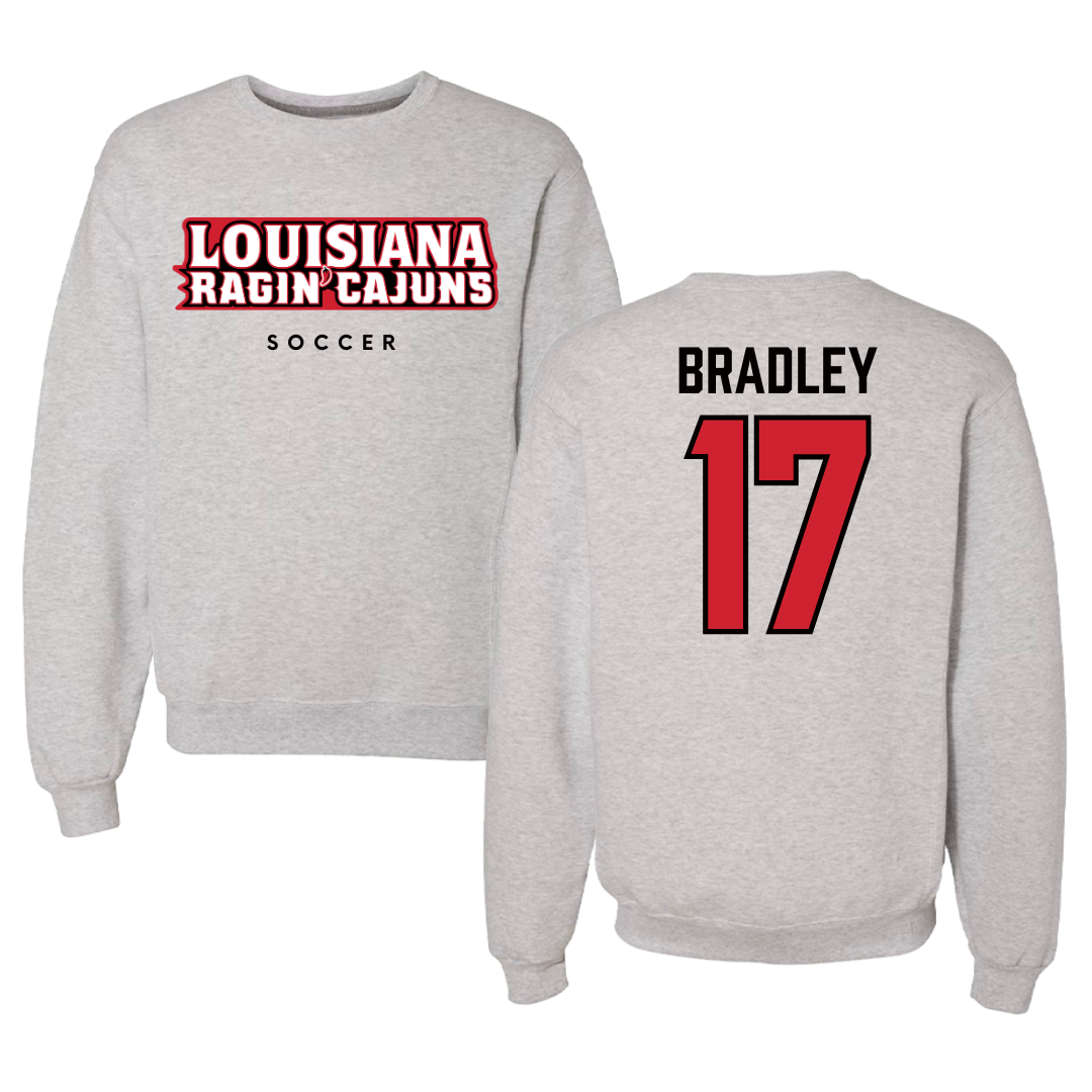 University of Louisiana at Lafayette Soccer Gray Crewneck  - #17 Megan Bradley