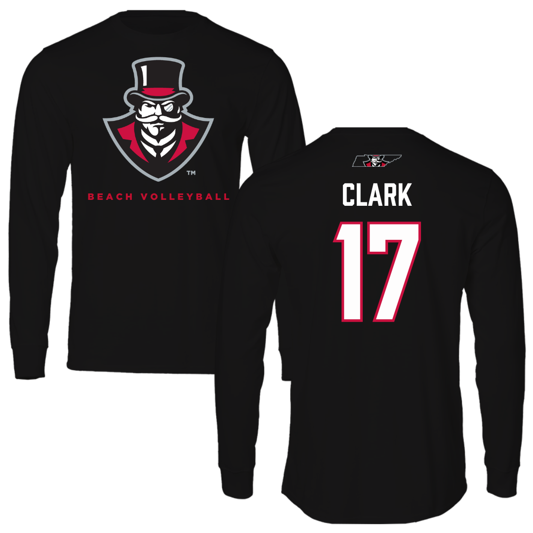 Austin Peay State University Beach Volleyball Black Mascot Long Sleeve - #17 Anna Kate Clark