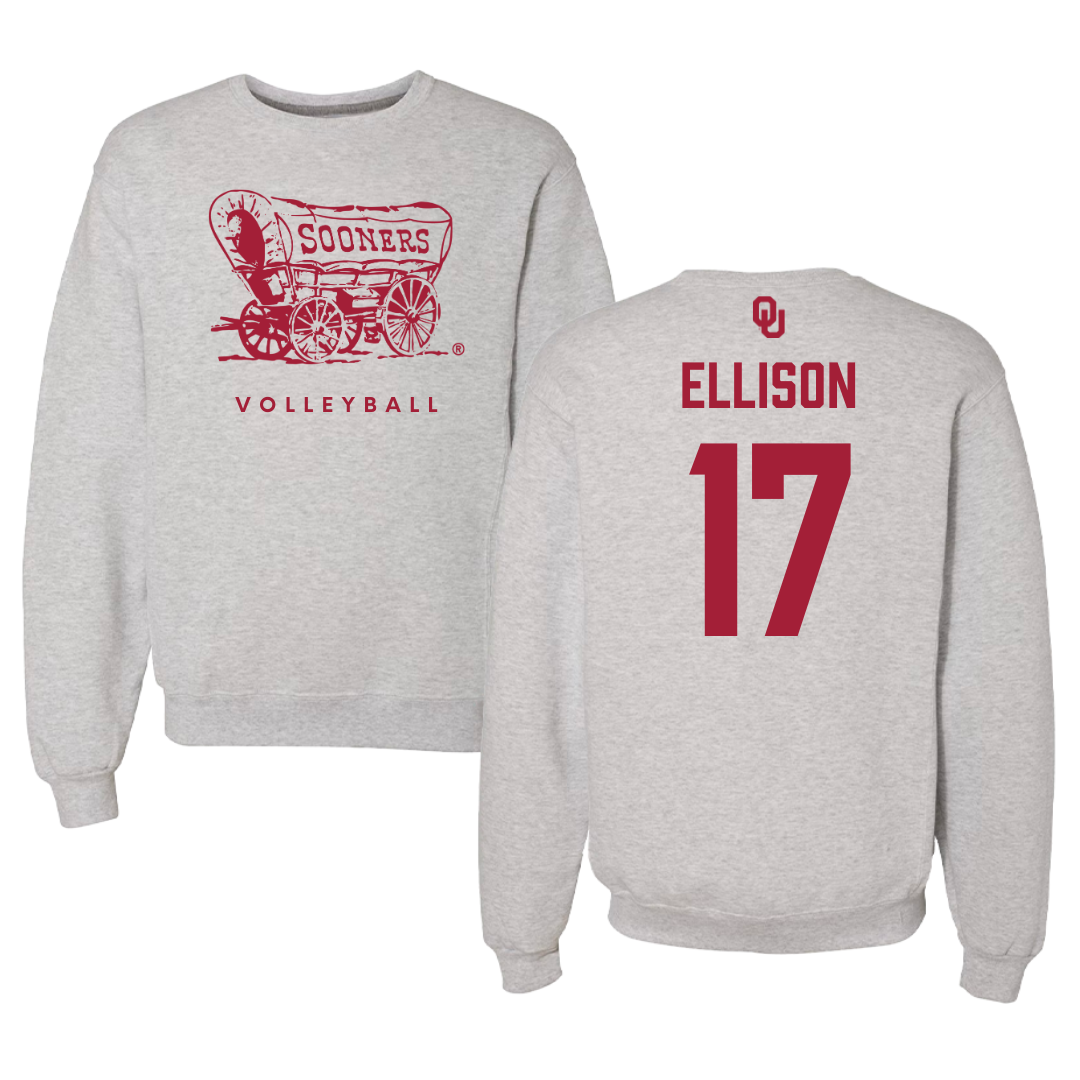 University of Oklahoma Volleyball Gray Crewneck  - #17 Daleigh Ellison