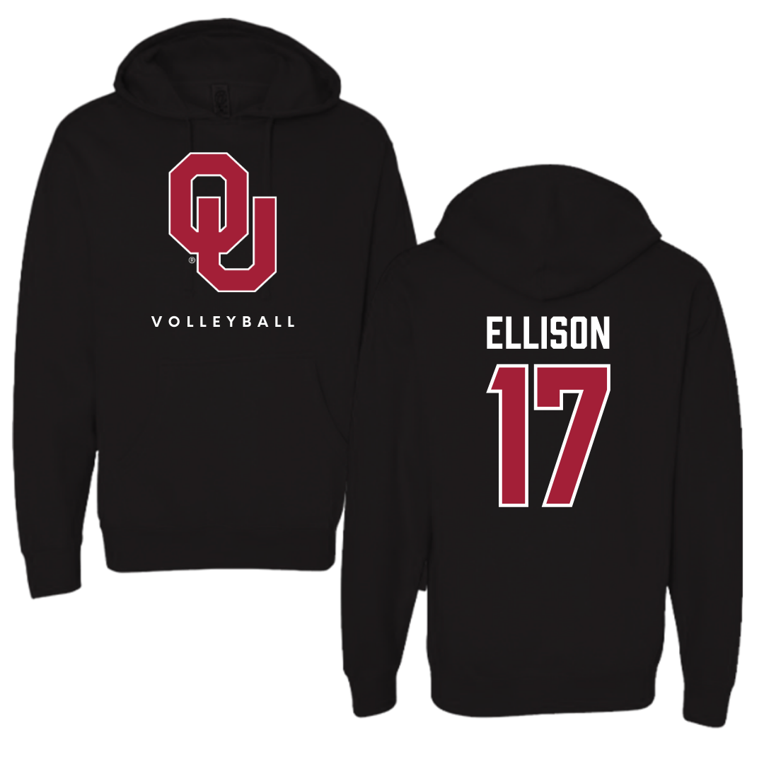 University of Oklahoma Volleyball Black Hoodie  - #17 Daleigh Ellison