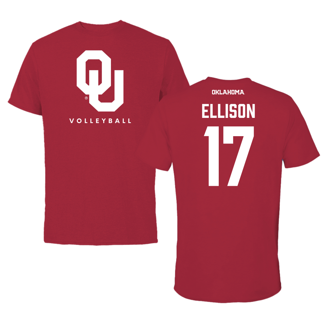 University of Oklahoma Volleyball Crimson Tee  - #17 Daleigh Ellison