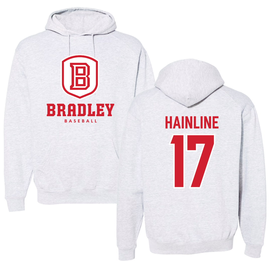 Bradley University Baseball Gray Hoodie  - #17 Nick Hainline