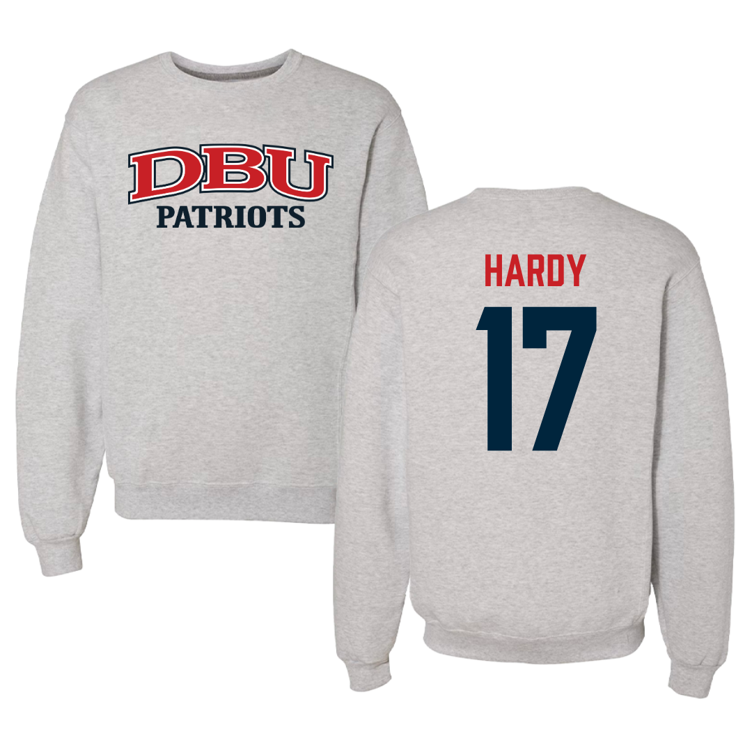 Dallas Baptist University Lacrosse Gray Crewneck  - #17 Austin Hardy