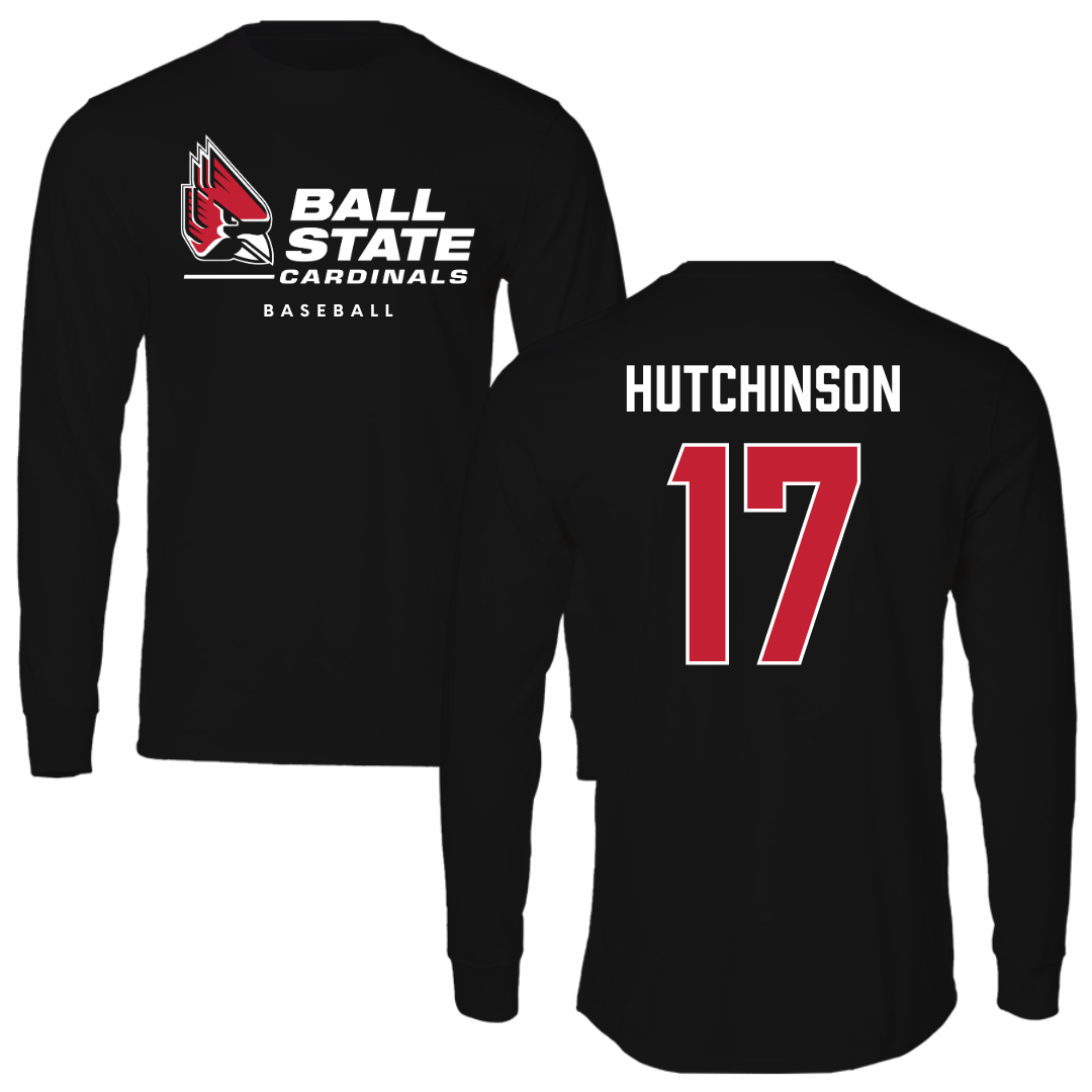 Ball State University Baseball Black Long Sleeve  - #17 Connor Hutchinson