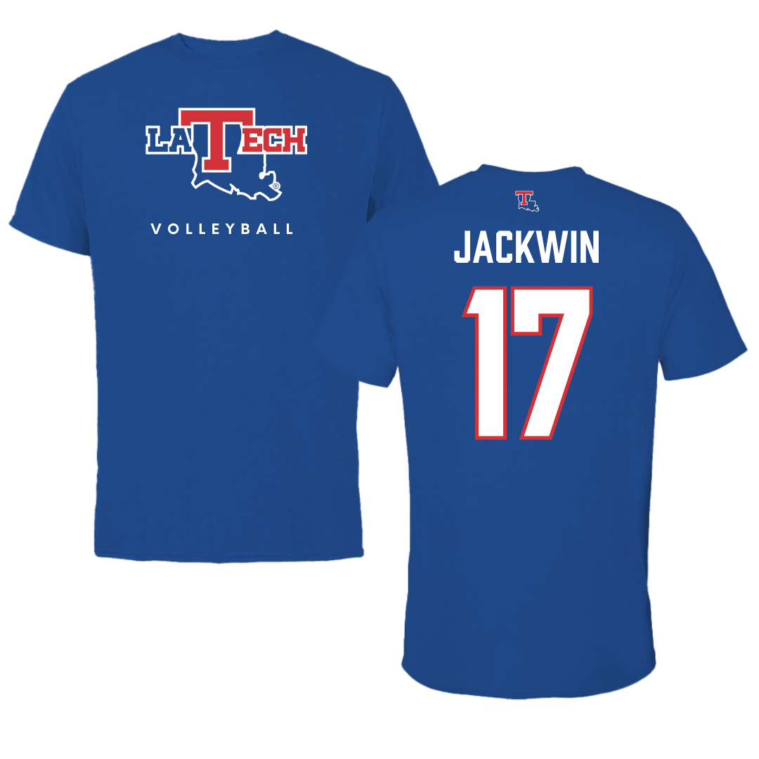 Louisiana Tech University Volleyball True Royal Tee  - #17 Sydney Jackwin