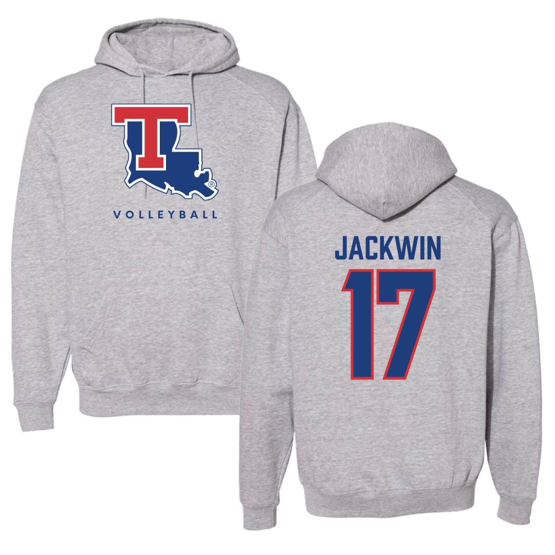 Louisiana Tech University Volleyball Gray Hoodie  - #17 Sydney Jackwin