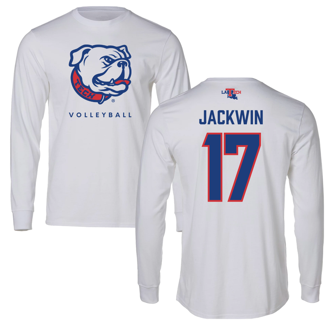 Louisiana Tech University Volleyball White Long Sleeve  - #17 Sydney Jackwin