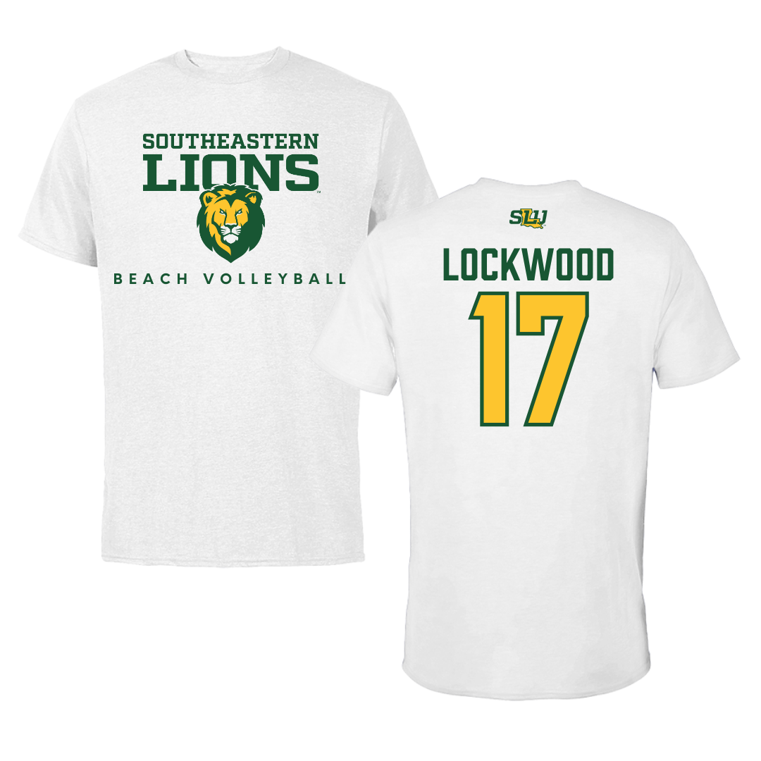 Southeastern Louisiana University Beach Volleyball White Tee  - #17 Ysabella Lockwood