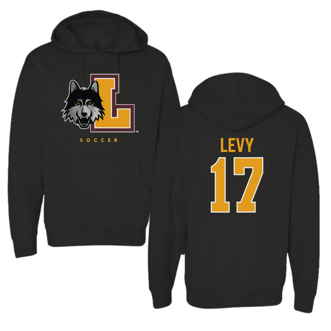 Loyola University-Chicago Soccer Black Hoodie  - #17 Dylan Levy