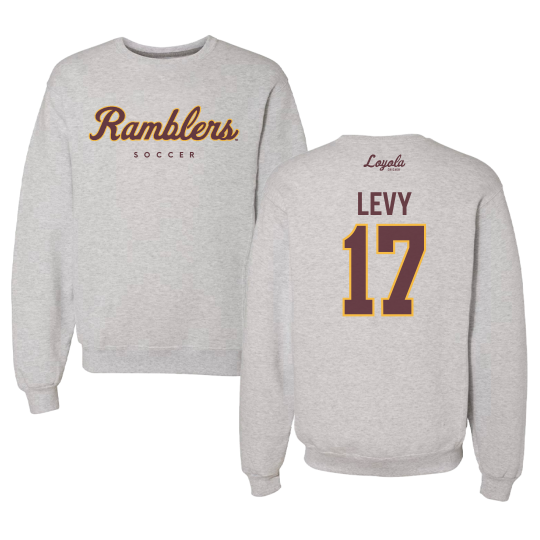 Loyola University-Chicago Soccer Gray Crewneck  - #17 Dylan Levy