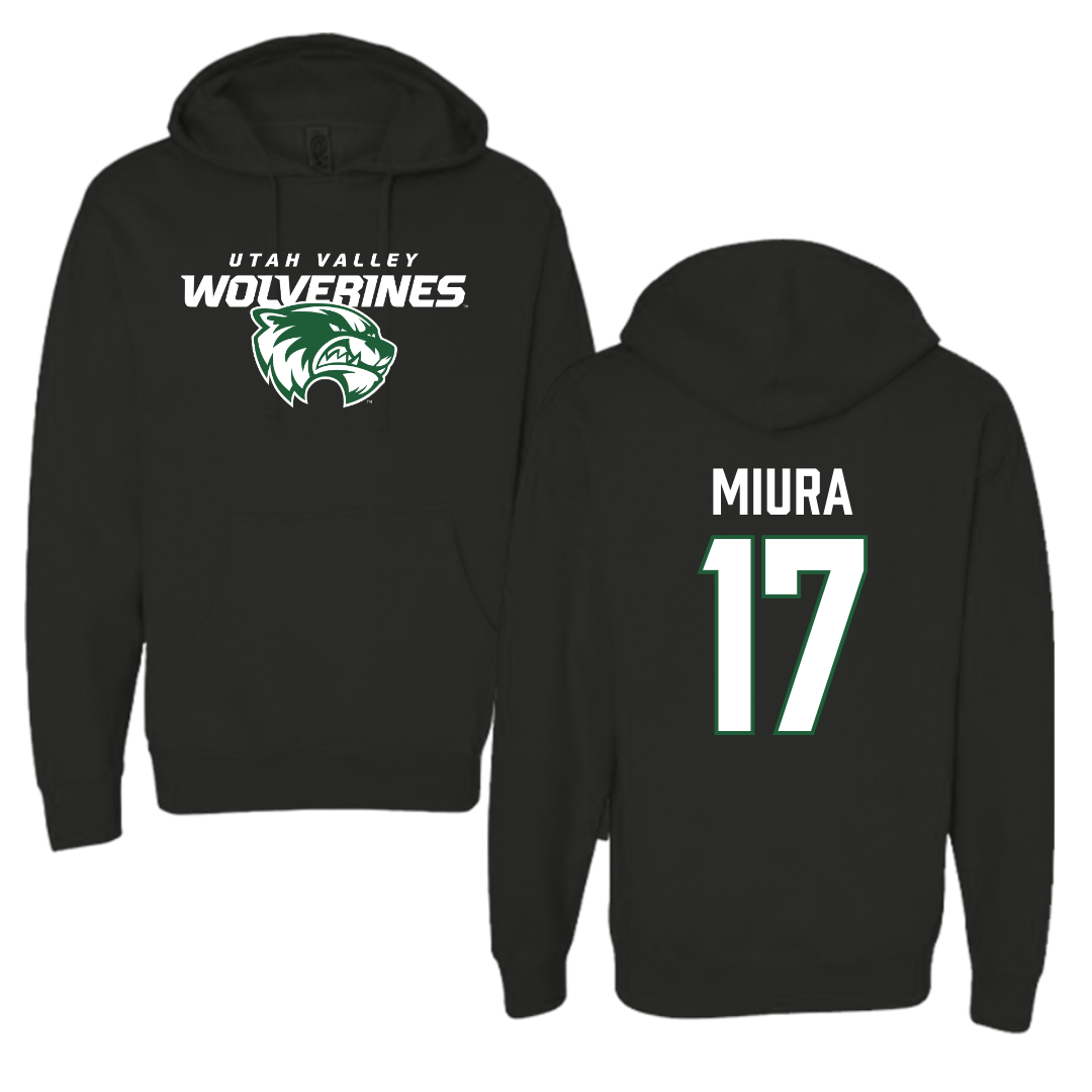 Utah Valley University Soccer Black Hoodie  - #17 Ura Miura