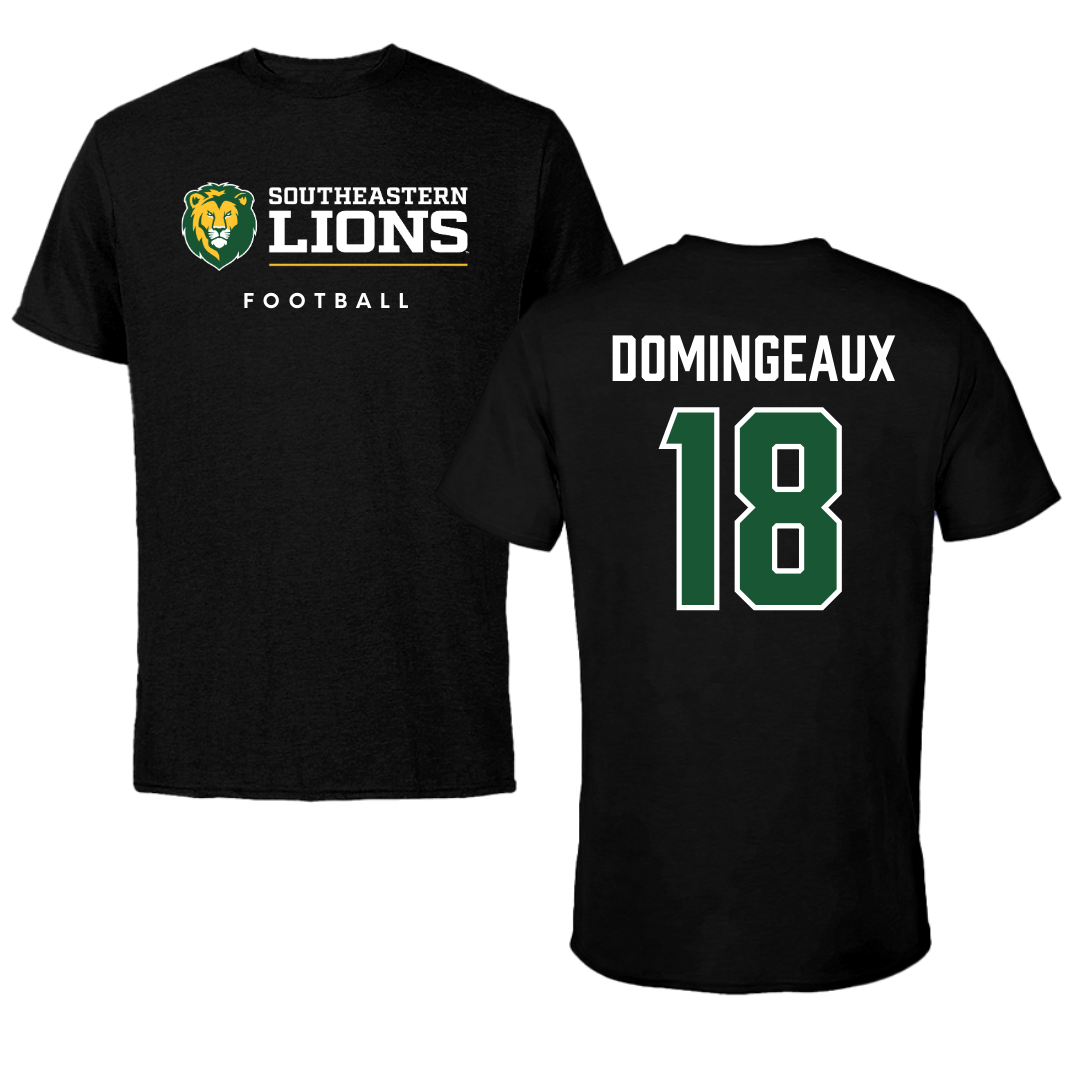 Southeastern Louisiana University Football Black Tee  - #18 Jaylon Domingeaux
