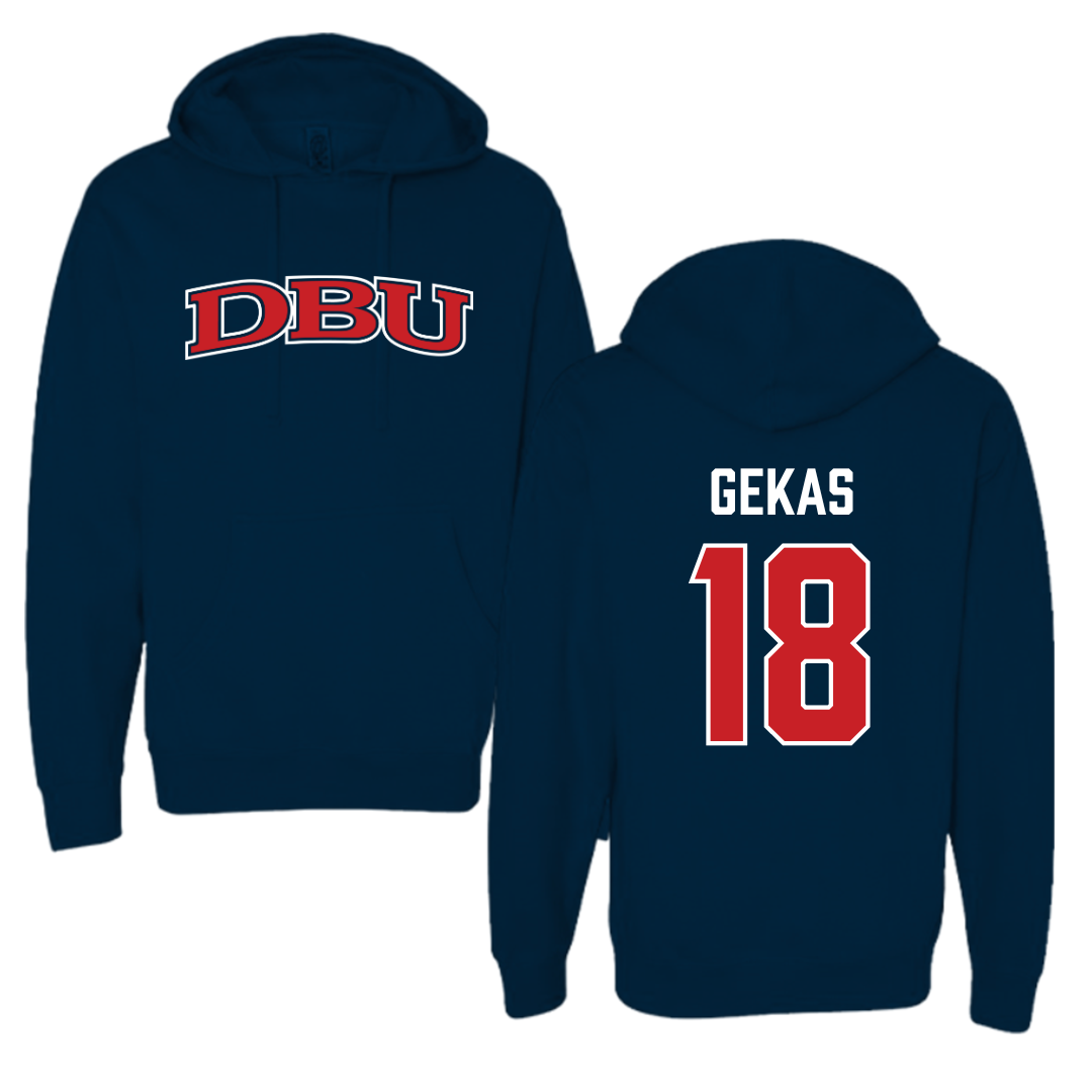 Dallas Baptist University Soccer Navy Hoodie  - #18 Carly Gekas