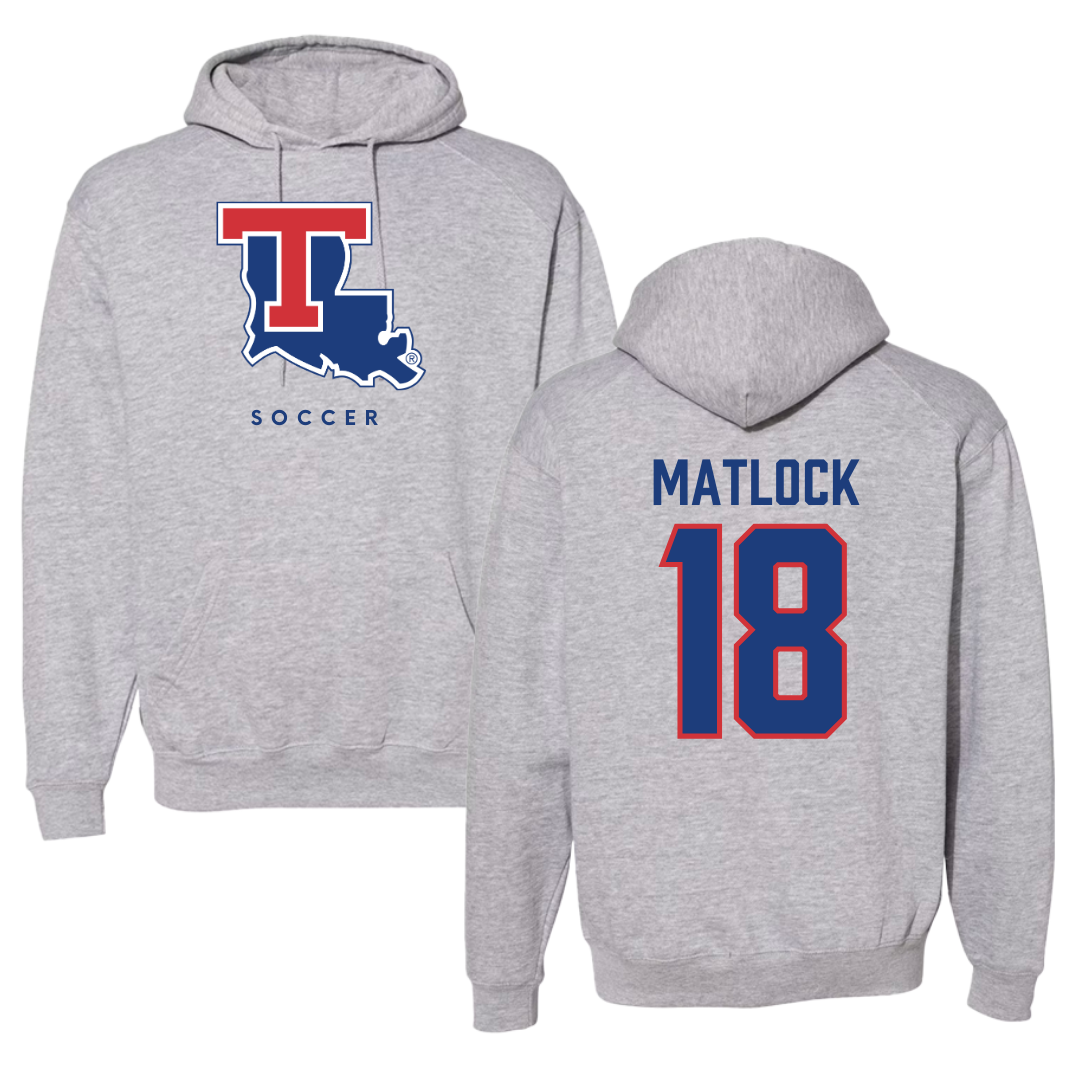 Louisiana Tech University Soccer Gray Hoodie  - #18 Kalli Matlock