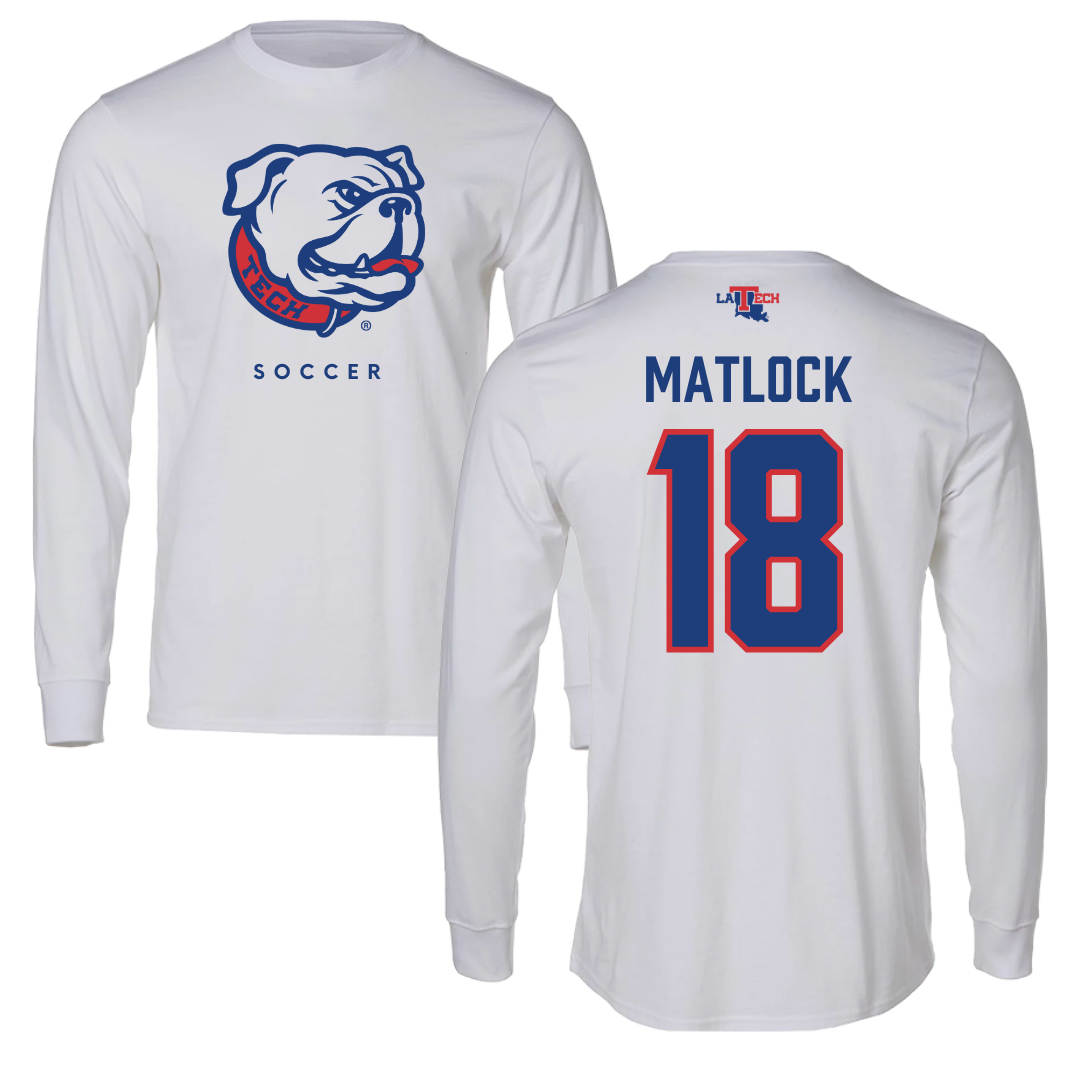 Louisiana Tech University Soccer White Long Sleeve  - #18 Kalli Matlock