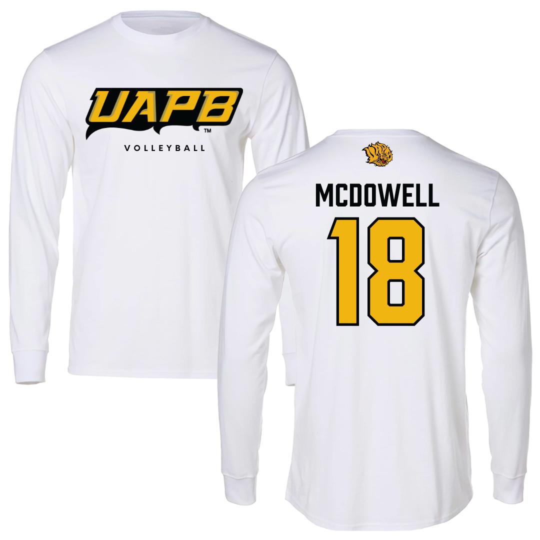 University of Arkansas-Pine Bluff Volleyball White Long Sleeve  - #18 Mackenzie McDowell