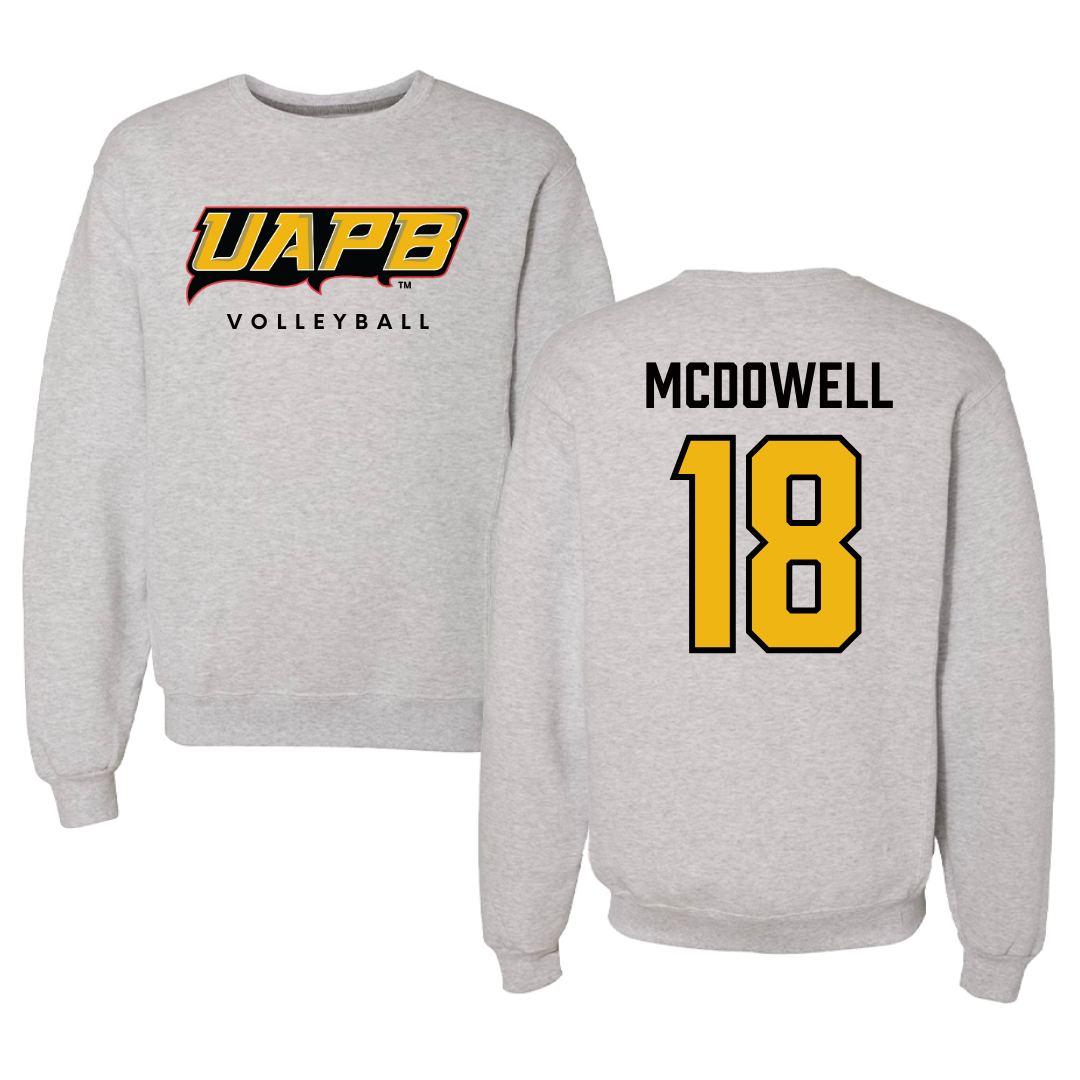 University of Arkansas-Pine Bluff Volleyball Gray Crewneck  - #18 Mackenzie McDowell