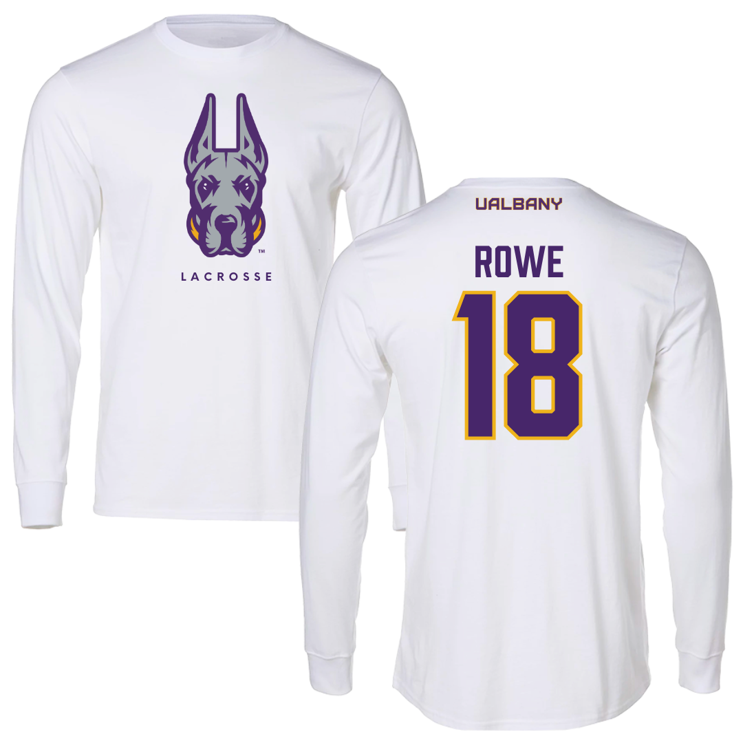 University at Albany Lacrosse White Long Sleeve  - #18 Courtney Rowe