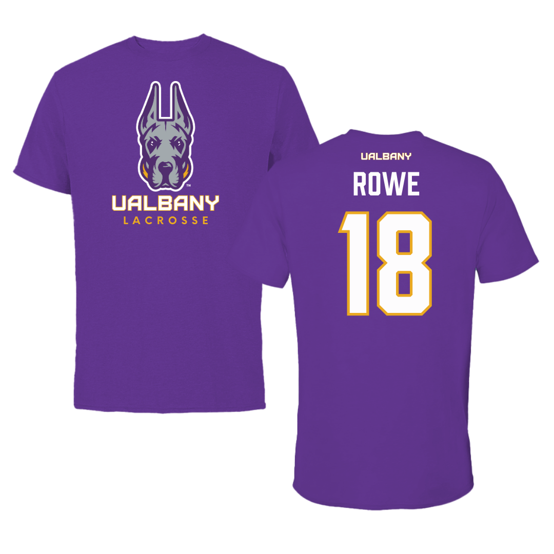 University at Albany Lacrosse Purple Tee  - #18 Courtney Rowe