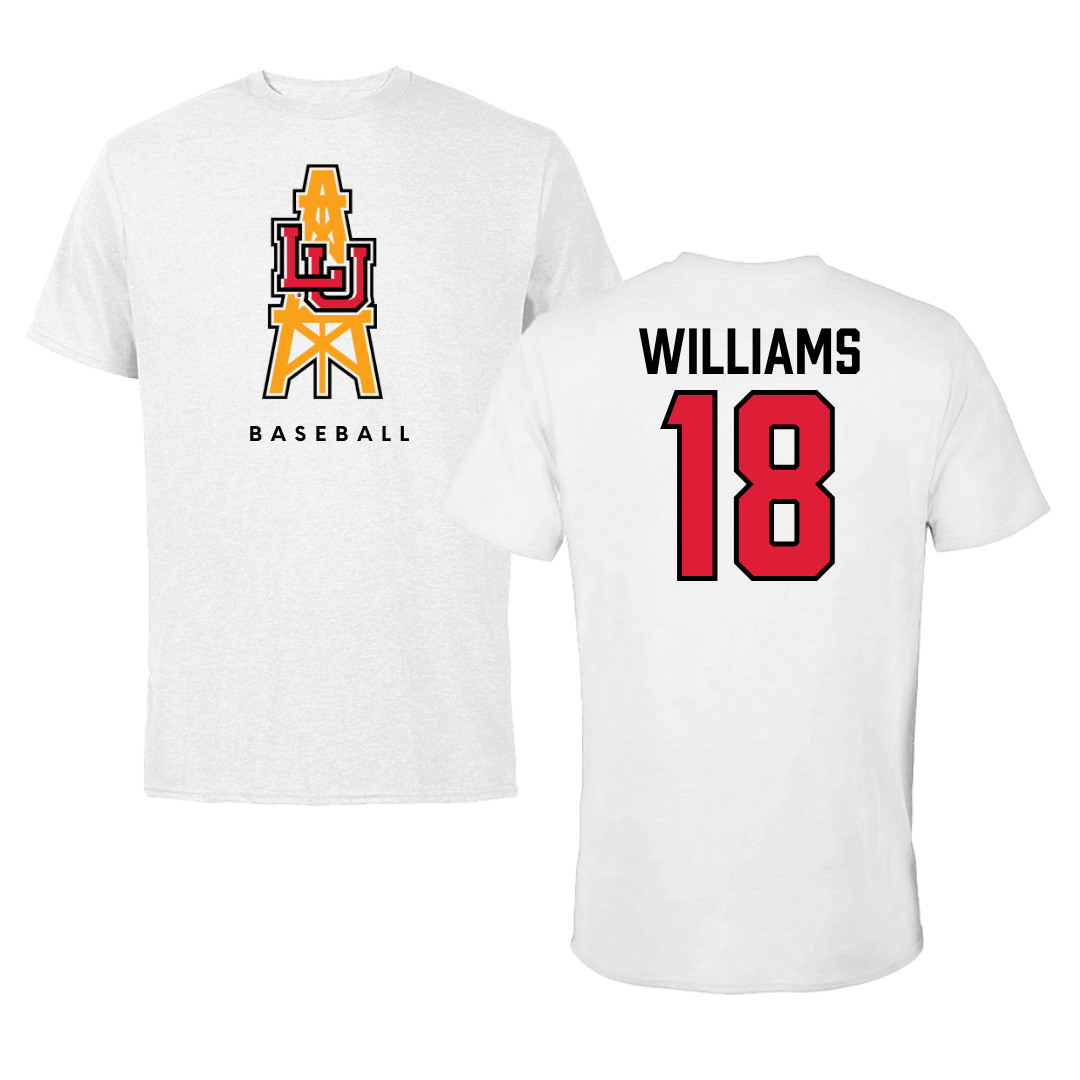 Lamar University Baseball White Tee  - #18 Zach Williams