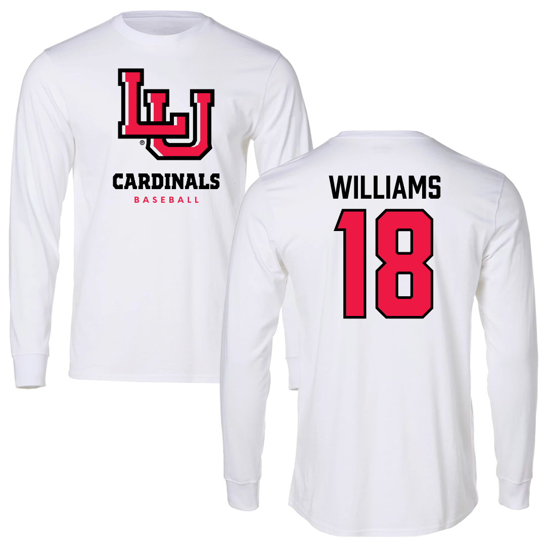 Lamar University Baseball White Long Sleeve  - #18 Zach Williams