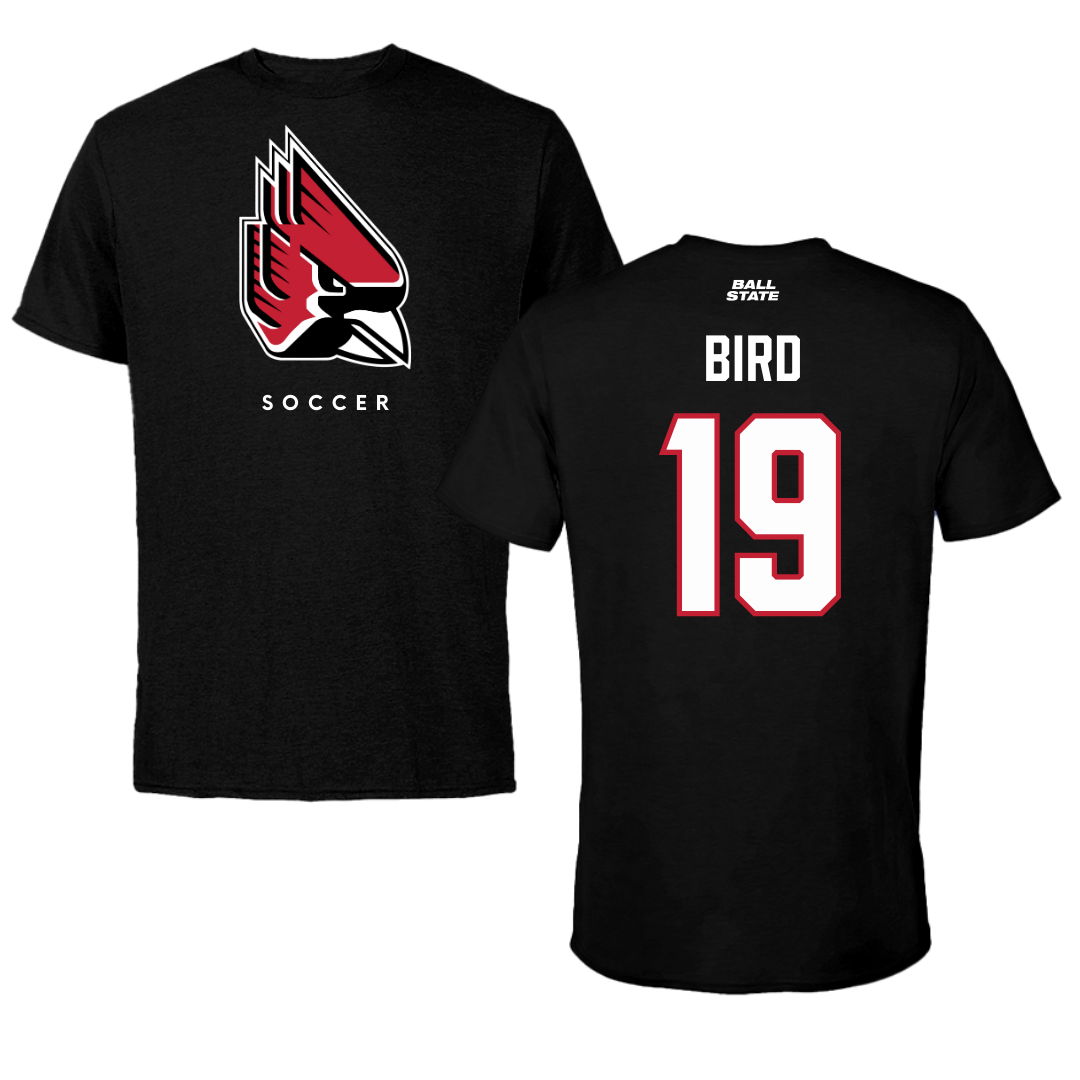 Ball State University Soccer Black Tee  - #19 Sami Bird