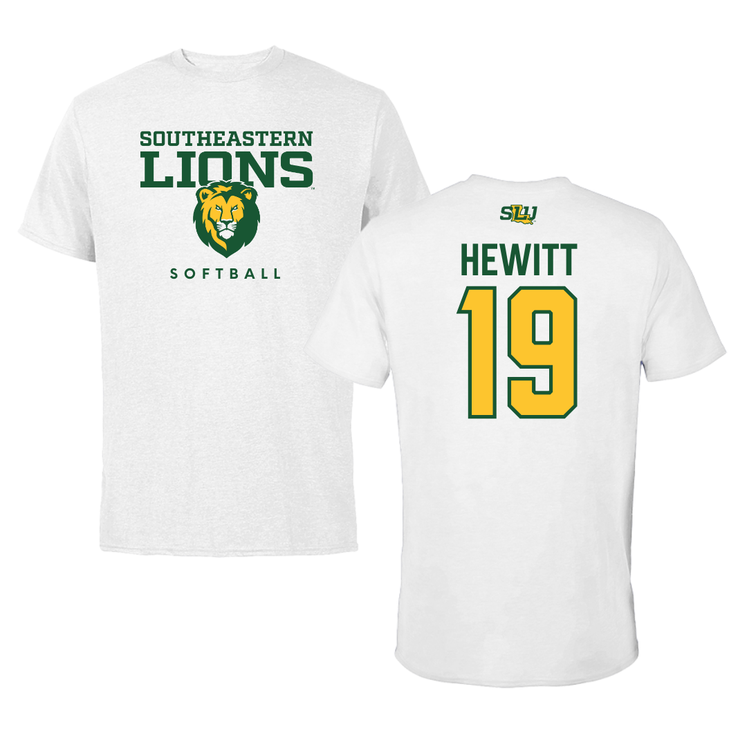 Southeastern Louisiana University Softball White Tee  - #19 Sadie Hewitt