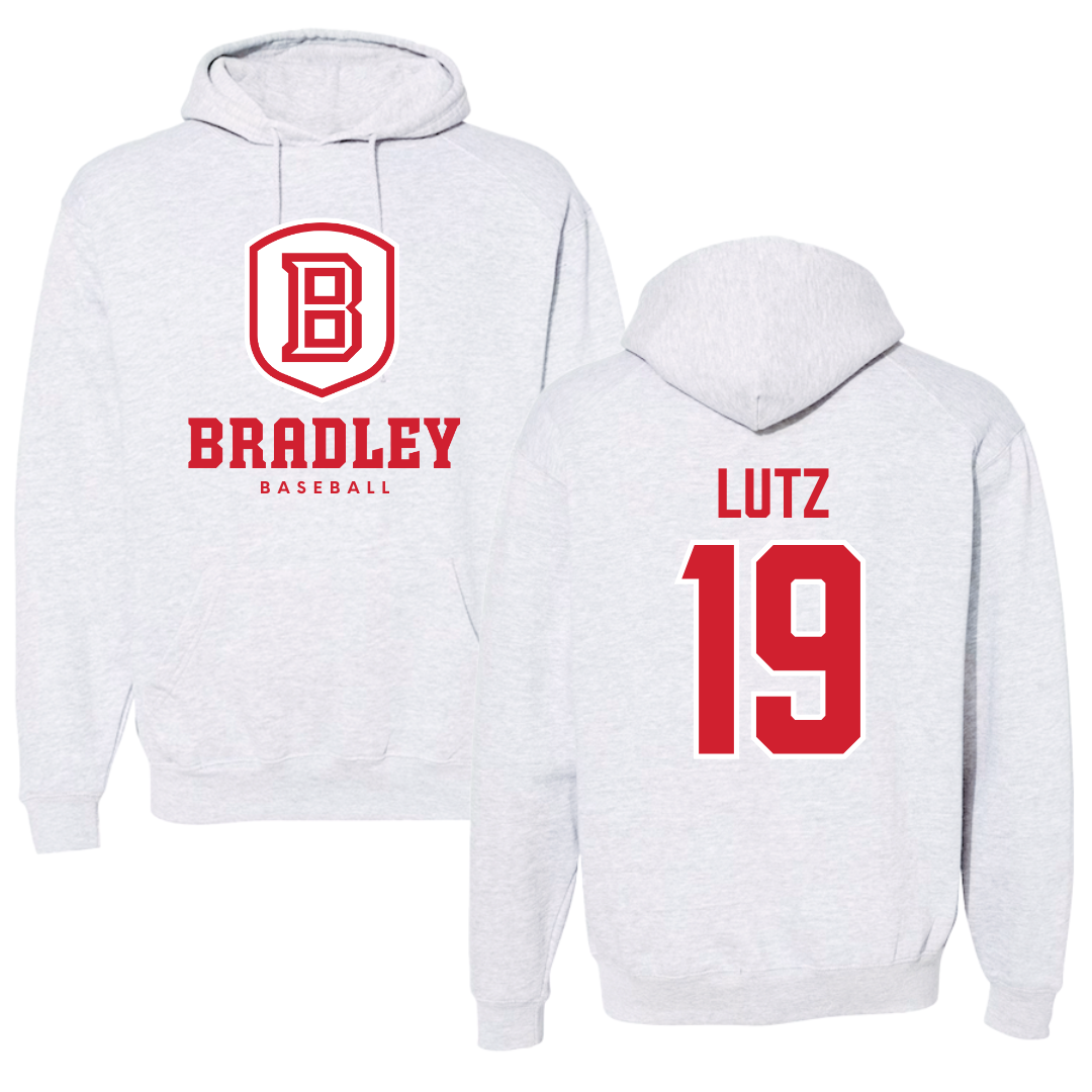 Bradley University Baseball Gray Hoodie  - #19 Travis Lutz