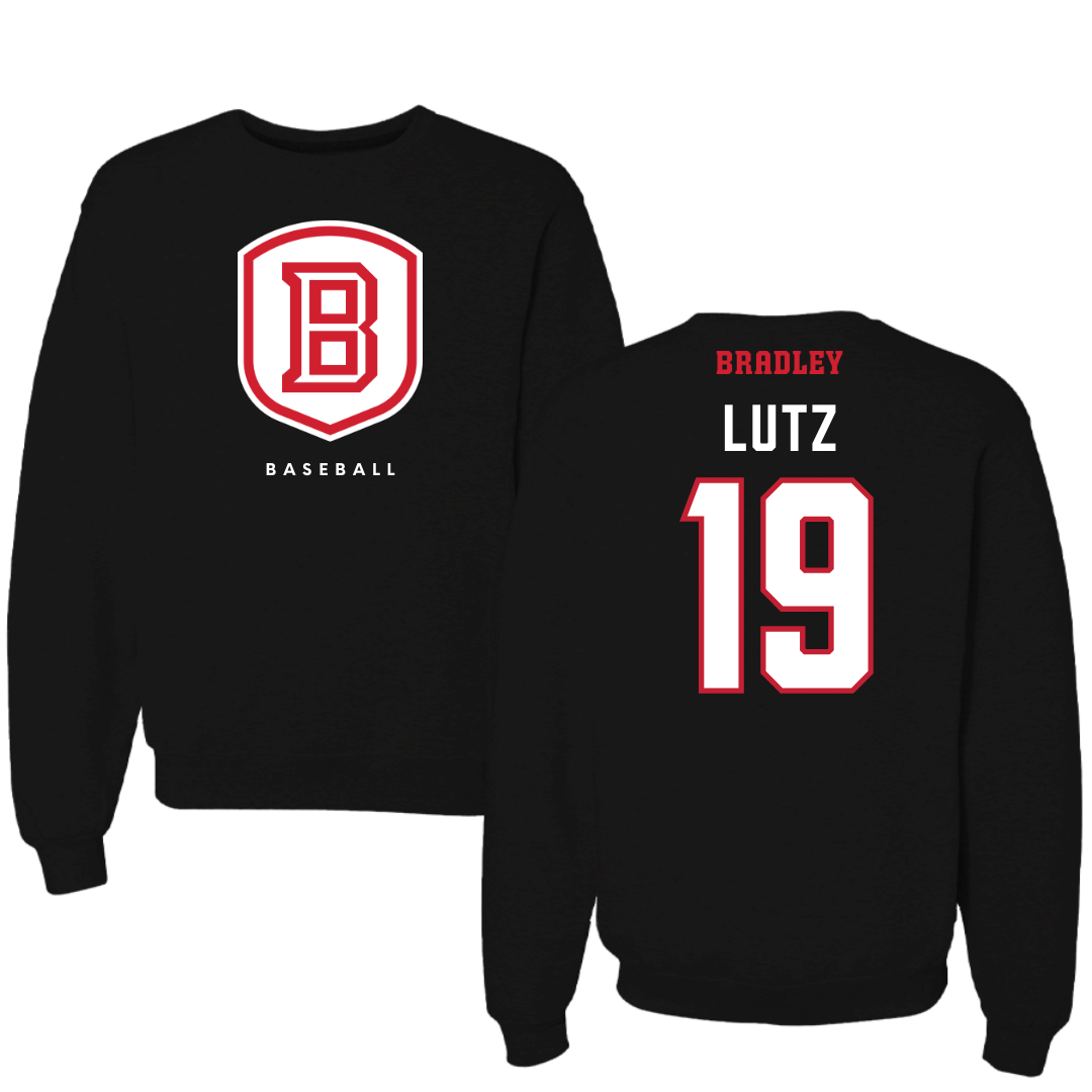 Bradley University Baseball Black Crewneck  - #19 Travis Lutz