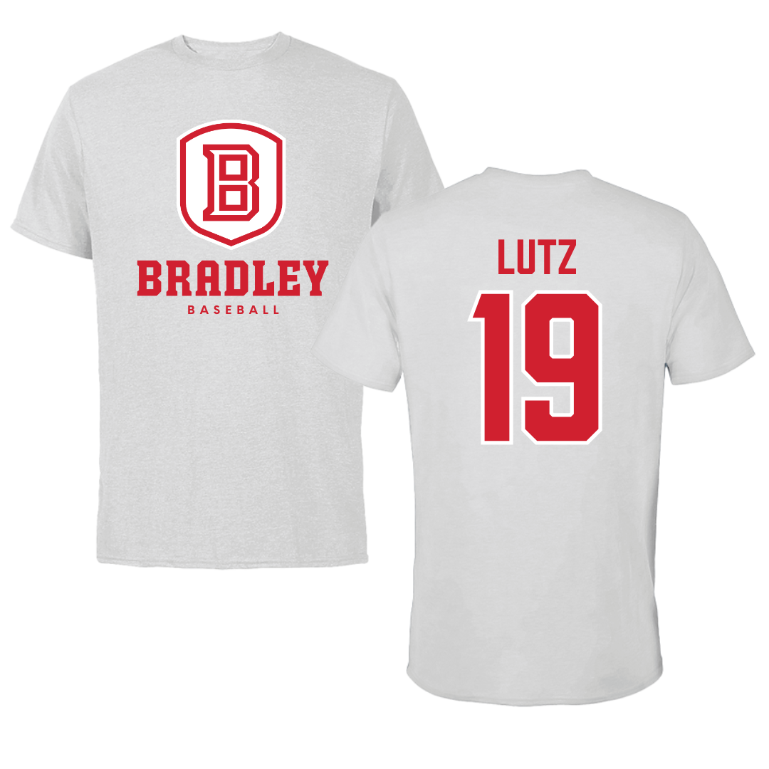 Bradley University Baseball Gray Tee - #19 Travis Lutz