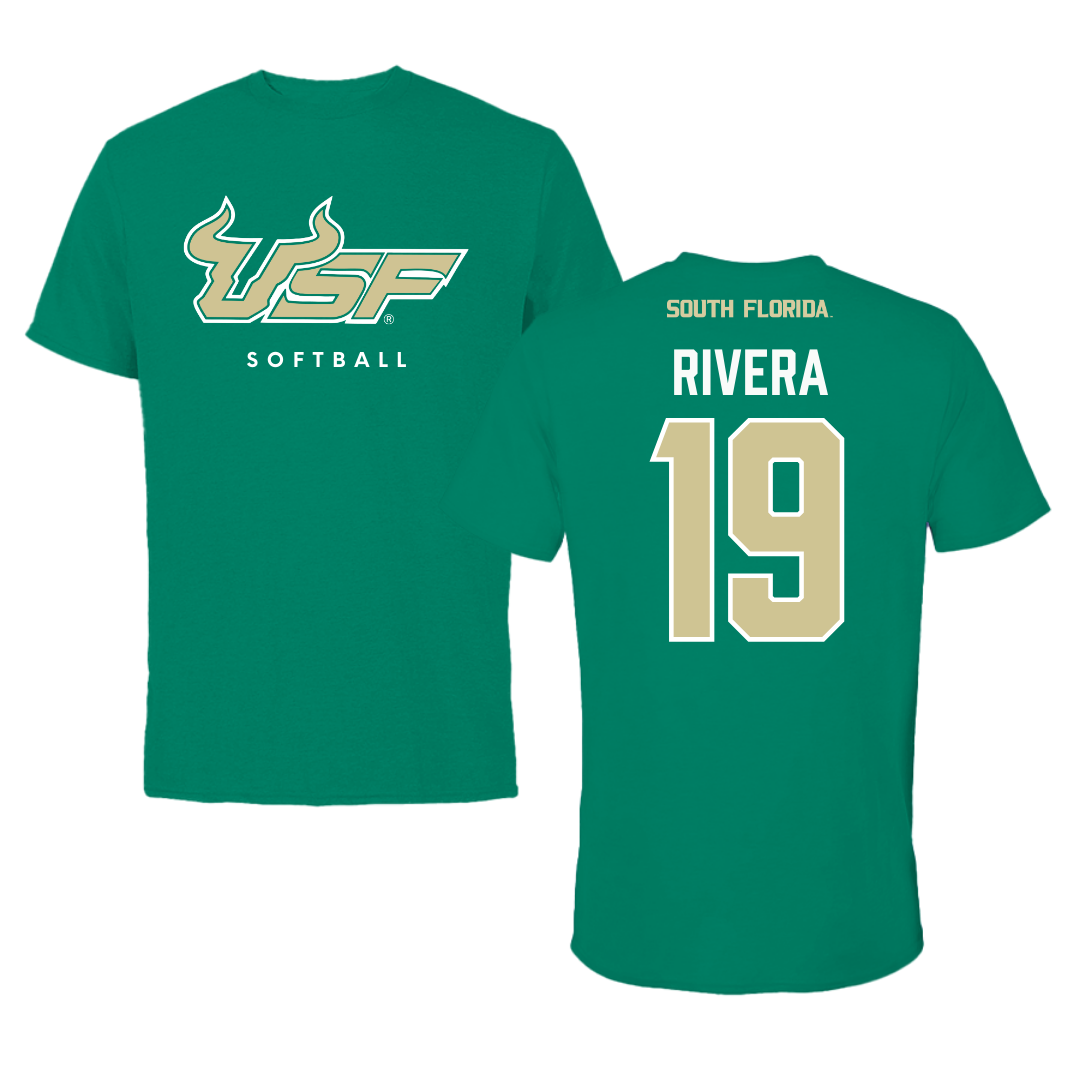 University of South Florida Softball Green Tee  - #19 Alanah Rivera